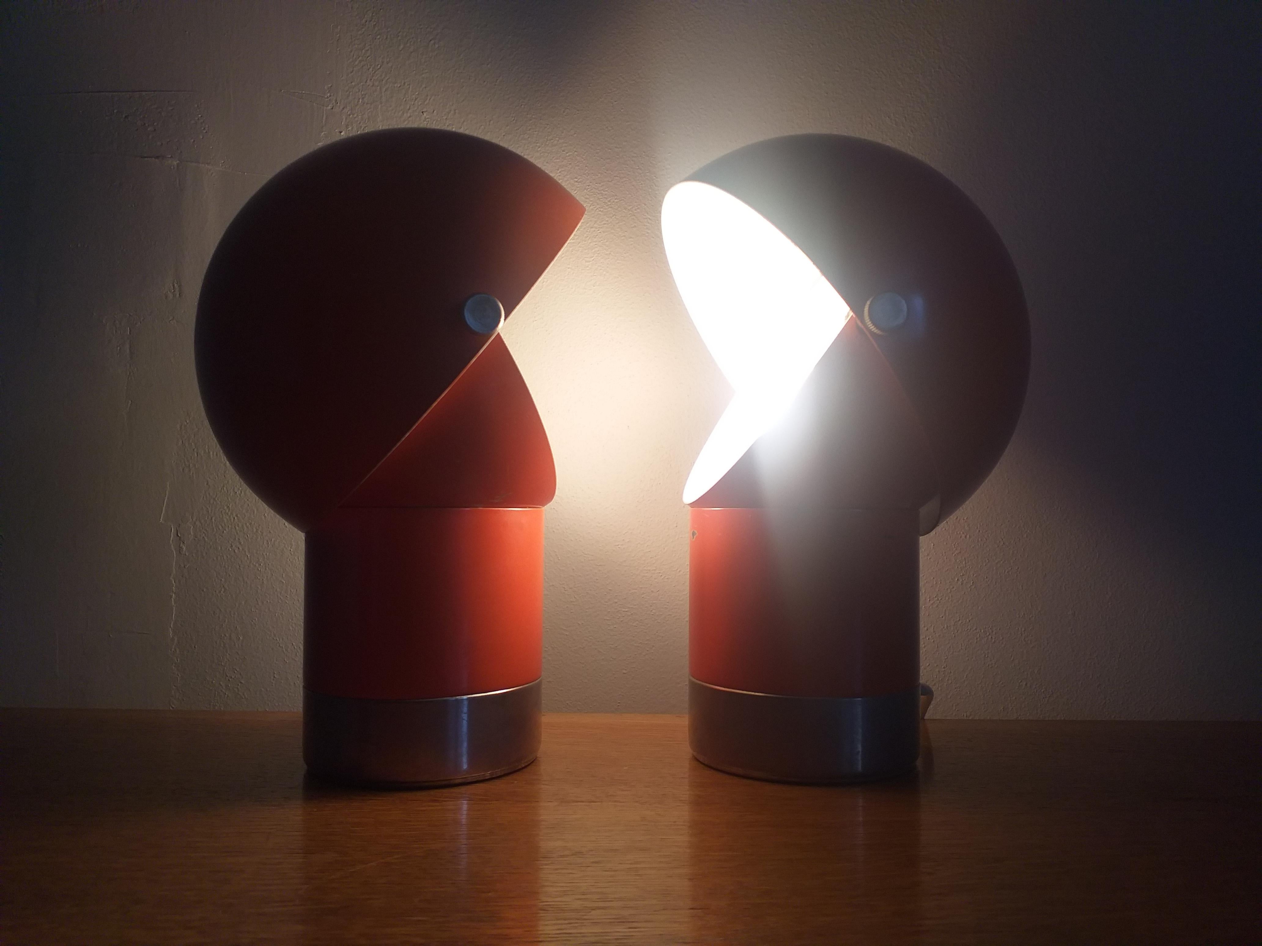 Metal Pair of Midcentury Table Lamps Designed by Pavel Grus, Kamenicky Senov, 1960s