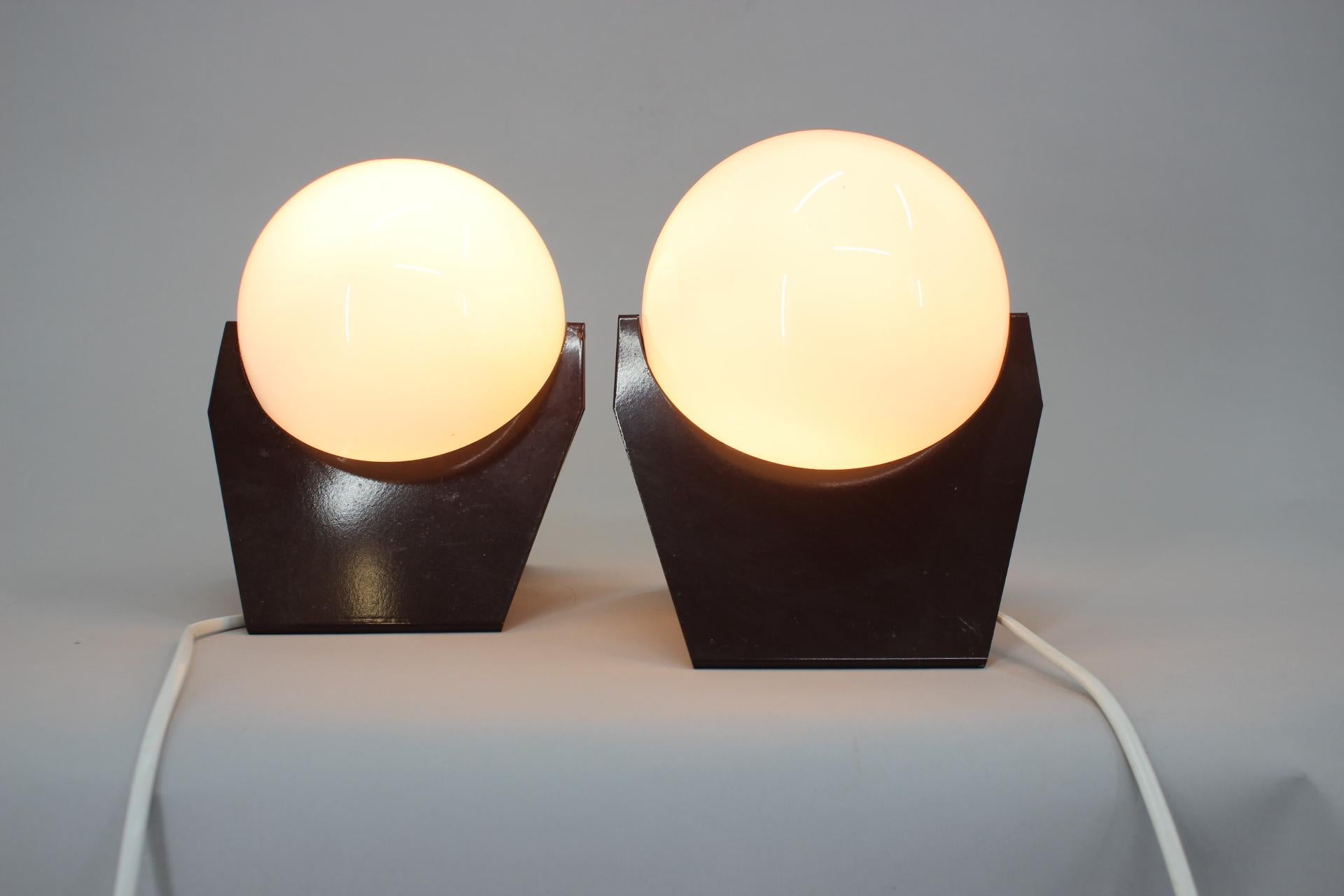 Pair of Mid Century Table Lamps Drukov, Space Age, 1970s  3