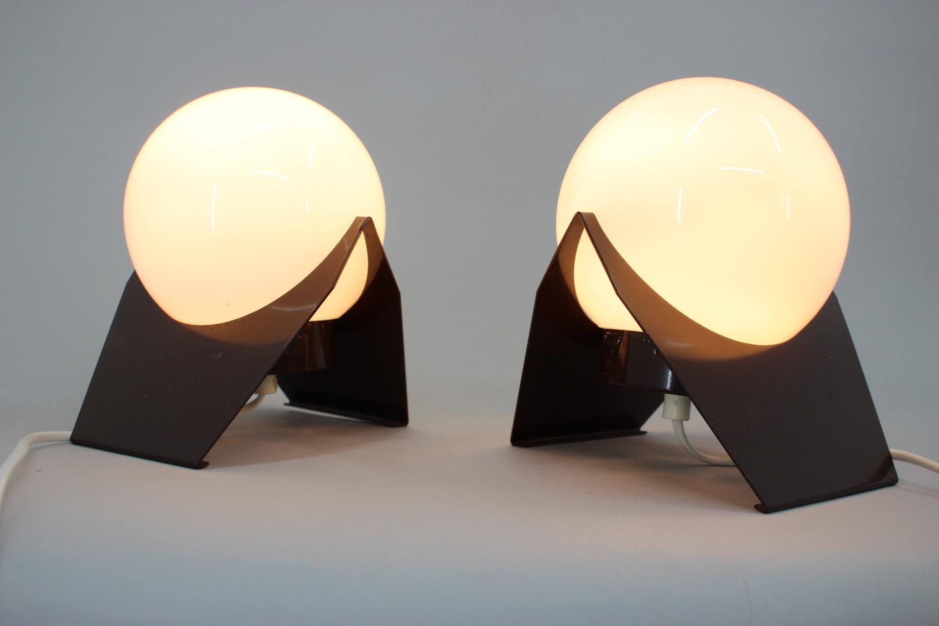 Pair of Mid Century Table Lamps Drukov, Space Age, 1970s  4