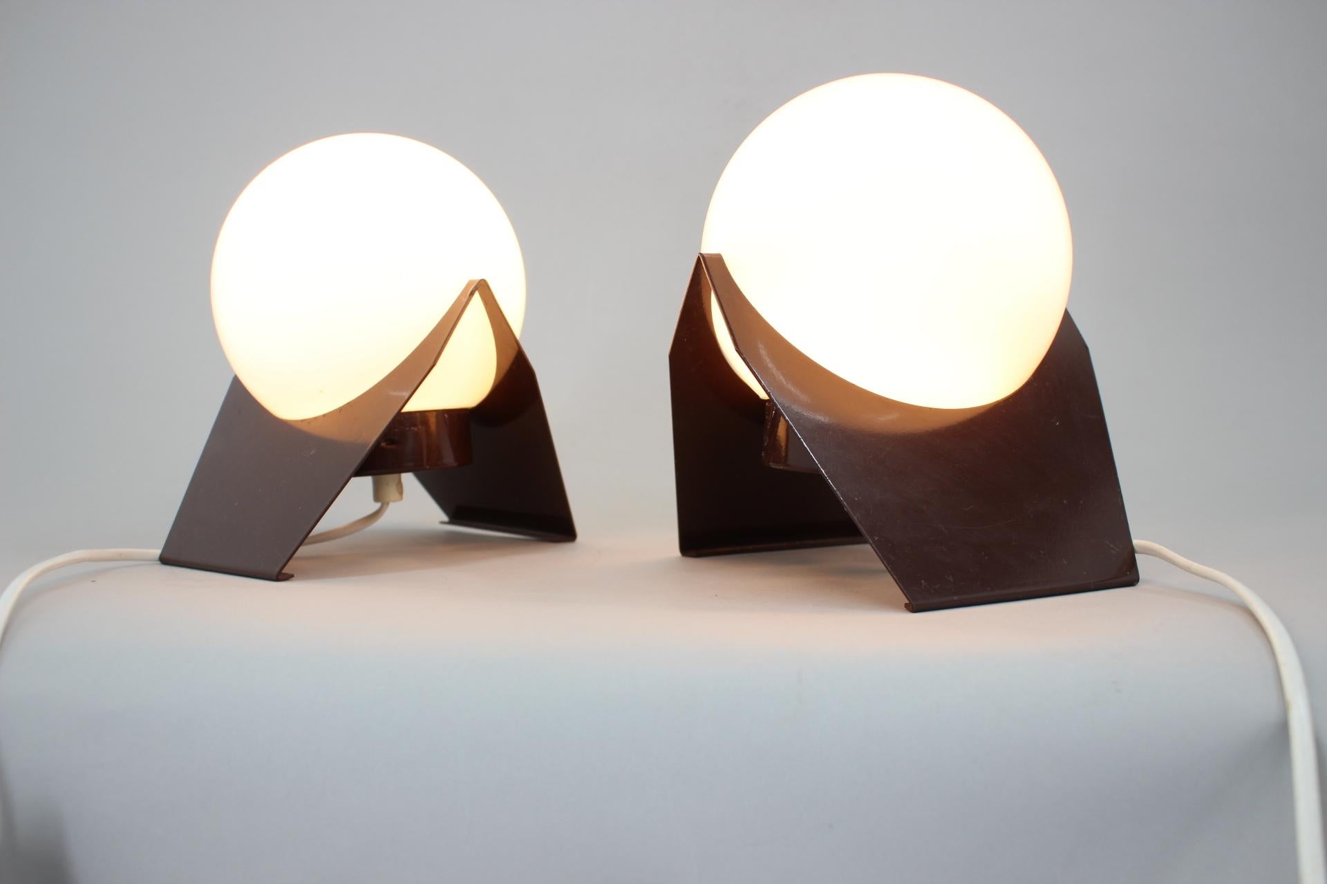 Pair of Mid Century Table Lamps Drukov, Space Age, 1970s  5
