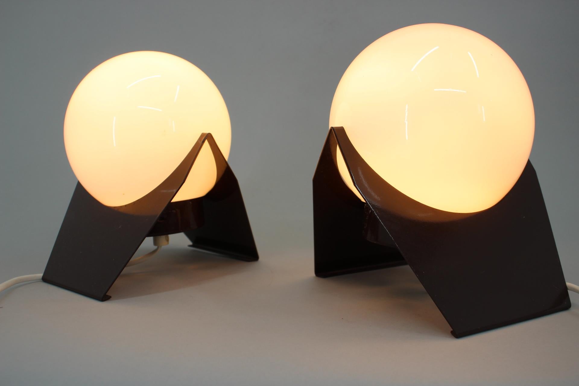Pair of Mid Century Table Lamps Drukov, Space Age, 1970s  6