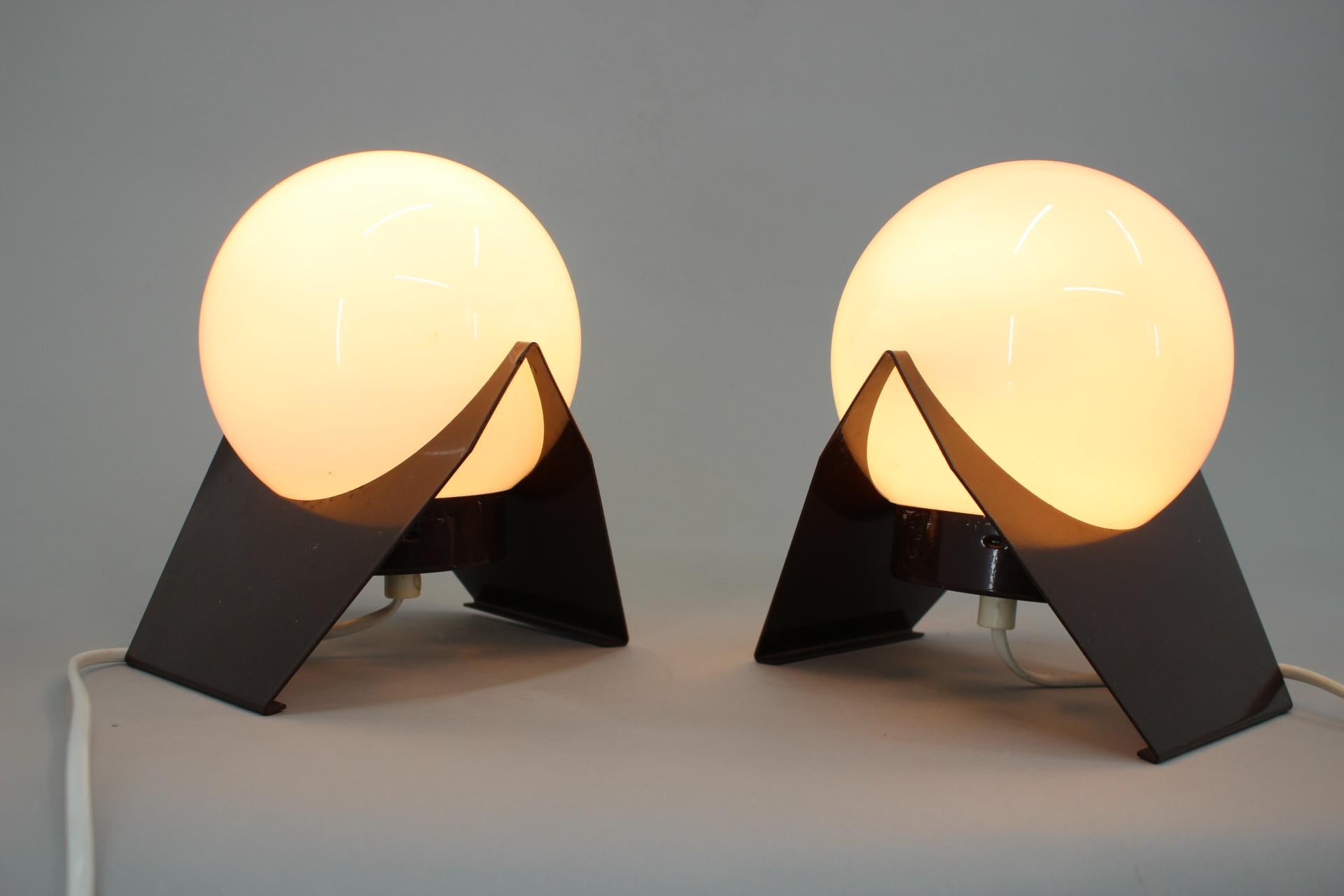 Pair of Mid Century Table Lamps Drukov, Space Age, 1970s  7
