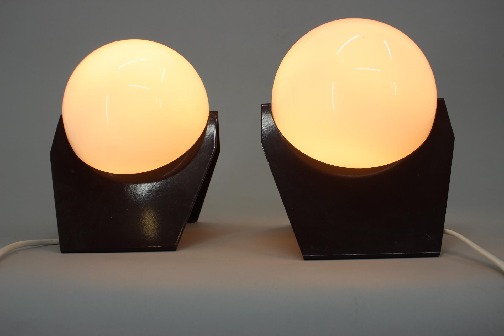 Pair of Mid Century Table Lamps Drukov, Space Age, 1970s  8