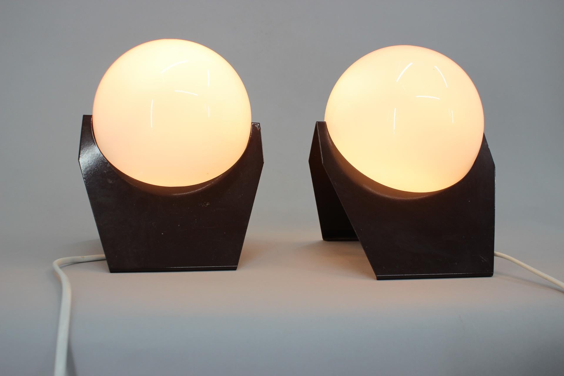 Pair of Mid Century Table Lamps Drukov, Space Age, 1970s  9