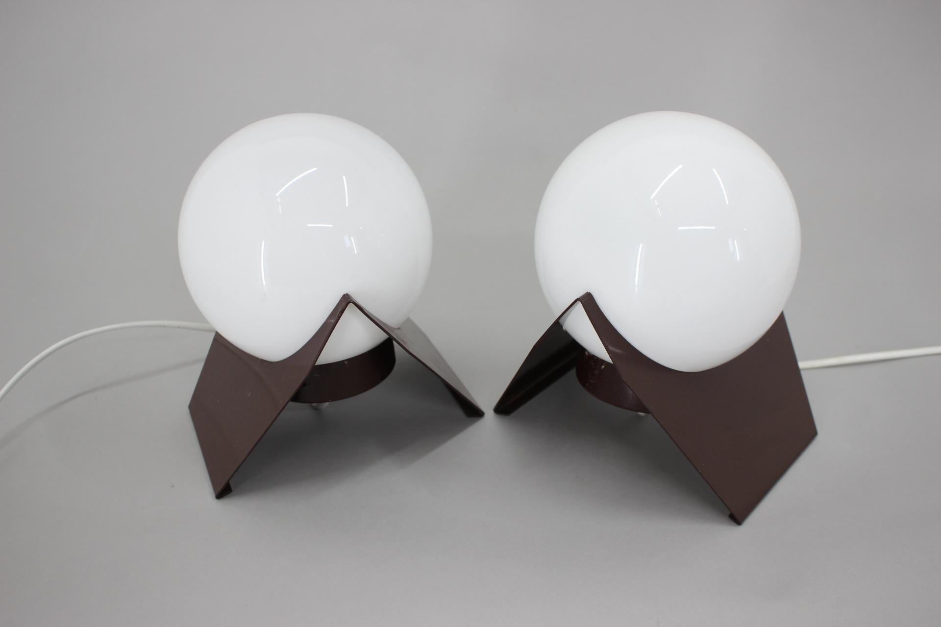 Pair of Mid Century Table Lamps Drukov, Space Age, 1970s  In Good Condition In Praha, CZ