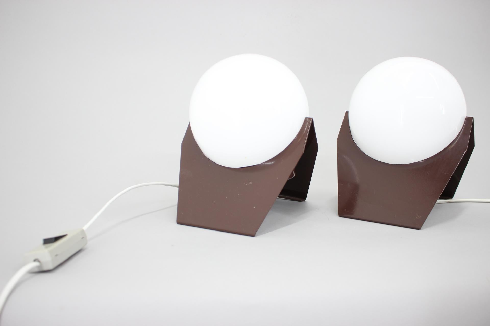 Pair of Mid Century Table Lamps Drukov, Space Age, 1970s  1