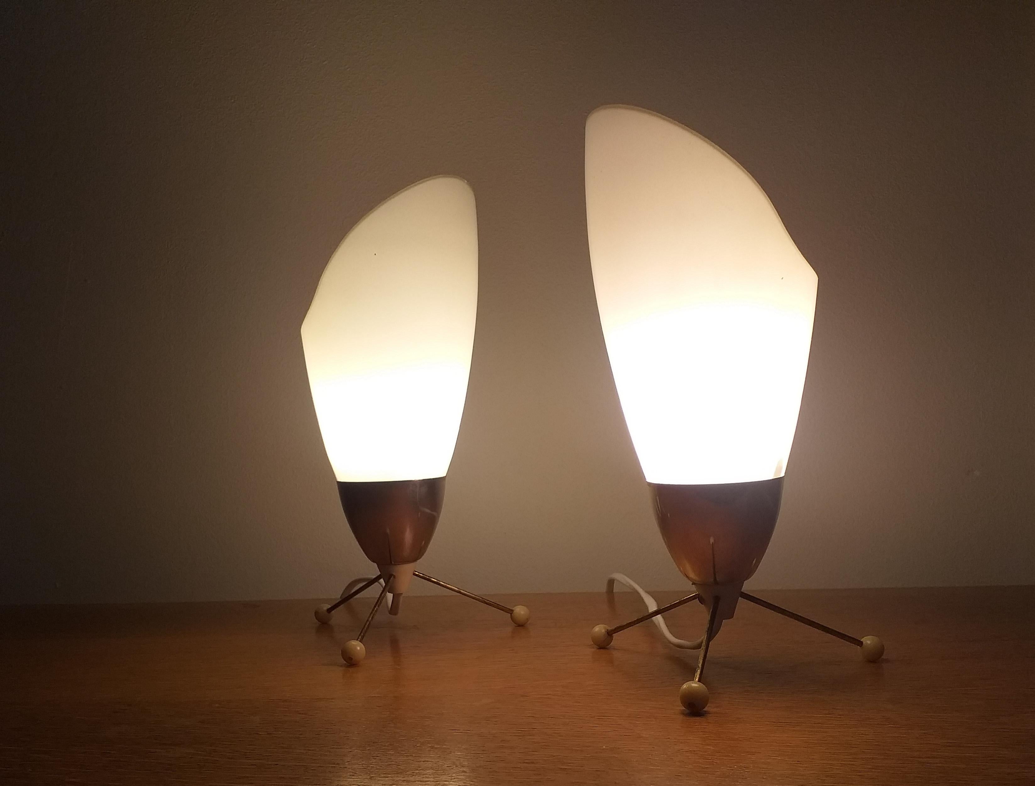 Pair of Midcentury Table Lamps Kamenicky Senov, 1970s 1