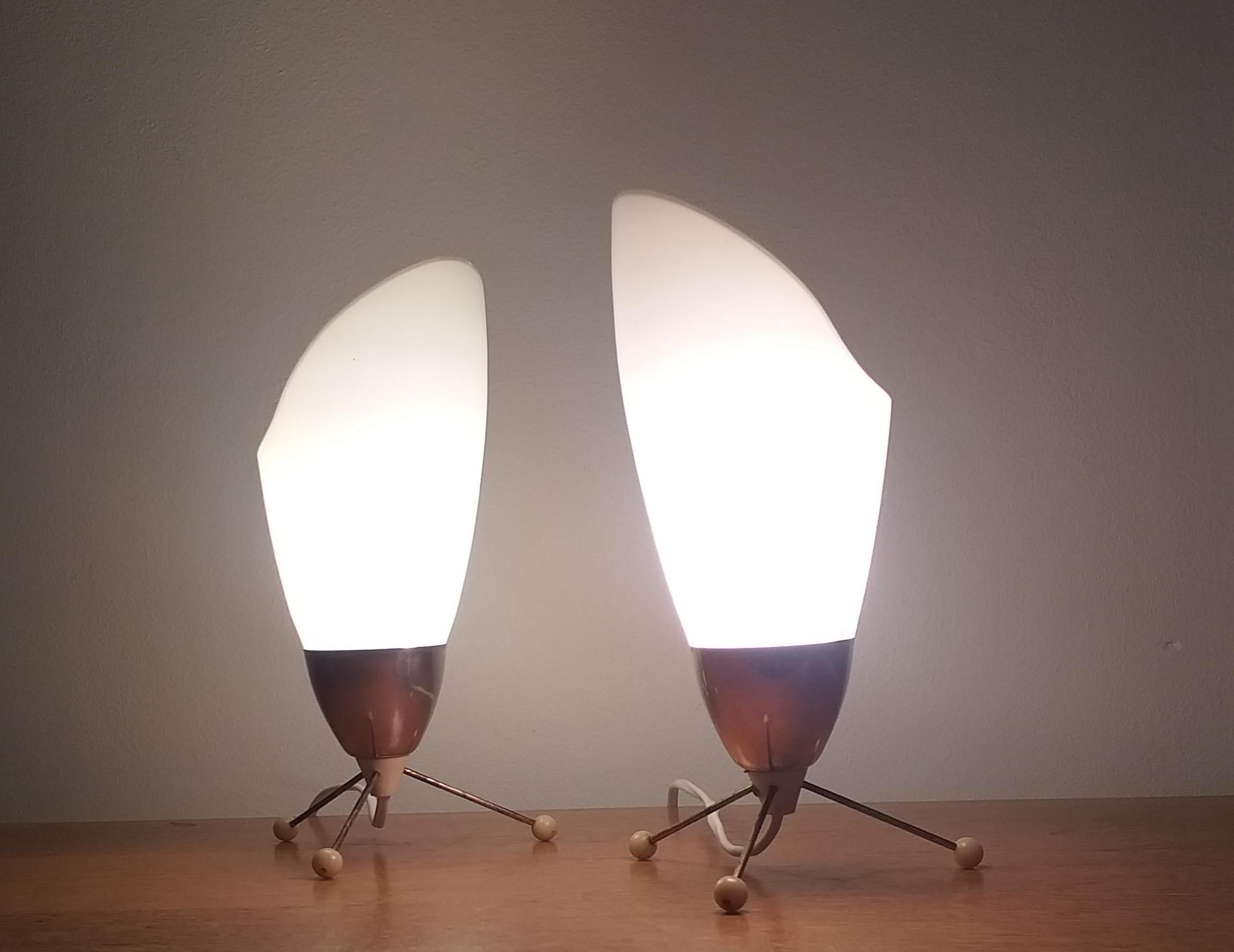 Pair of Midcentury Table Lamps Kamenicky Senov, 1970s 2