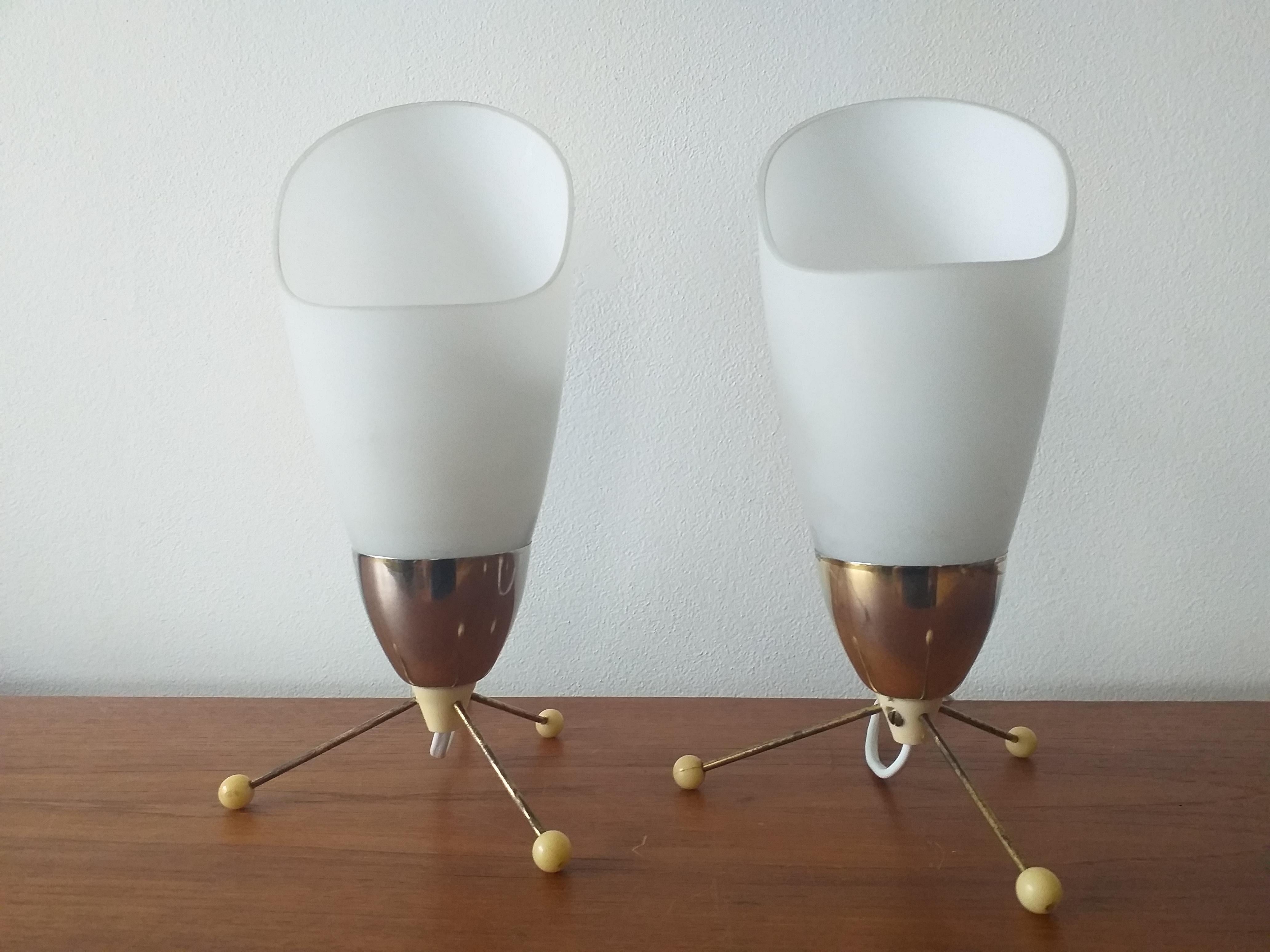 Czech Pair of Midcentury Table Lamps Kamenicky Senov, 1970s