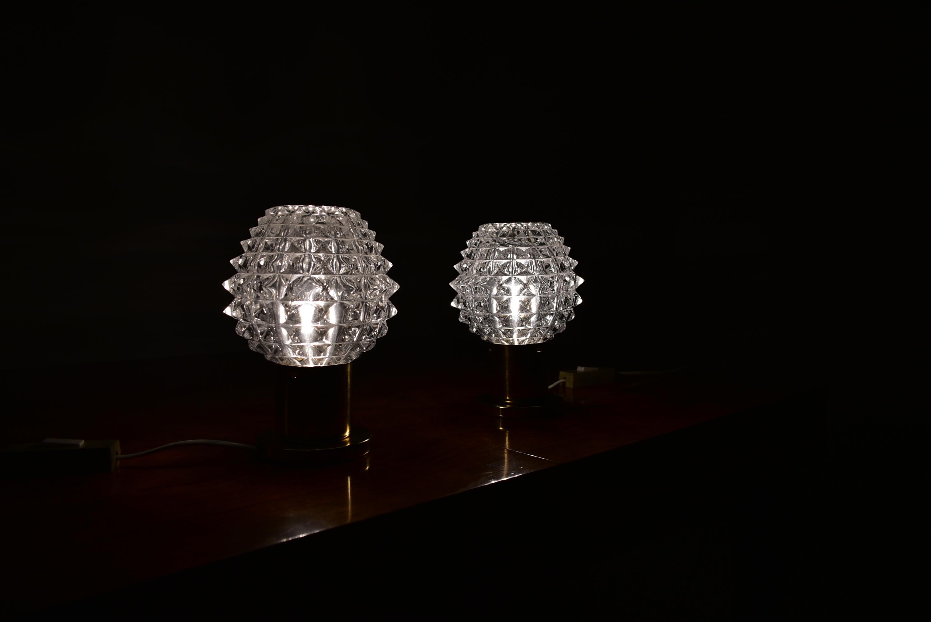 Pair of Mid-Century Table Lamps, Kamenický Šenov, 1970s For Sale at 1stDibs