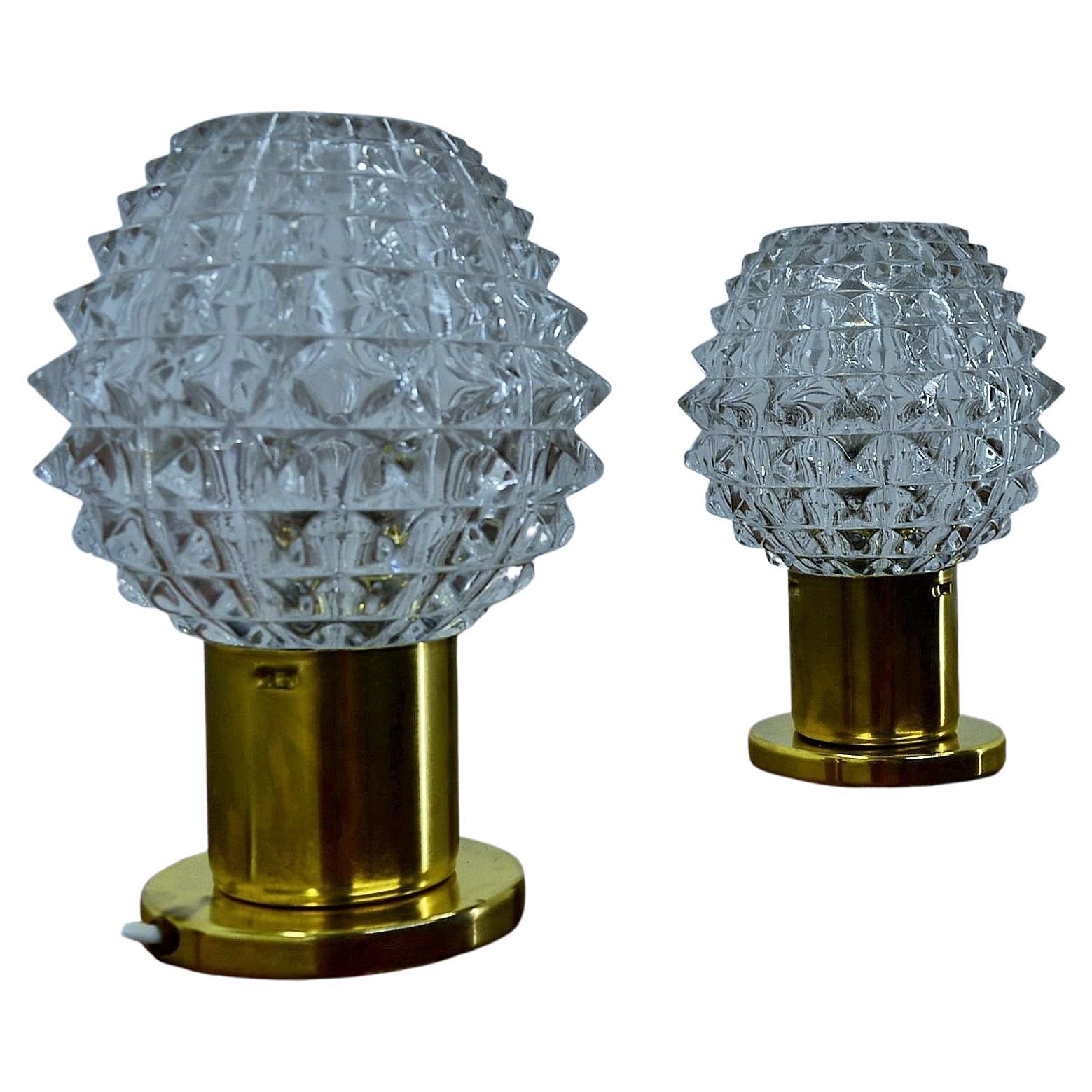 Pair of Mid-Century Table Lamps, Kamenický Šenov, 1970s