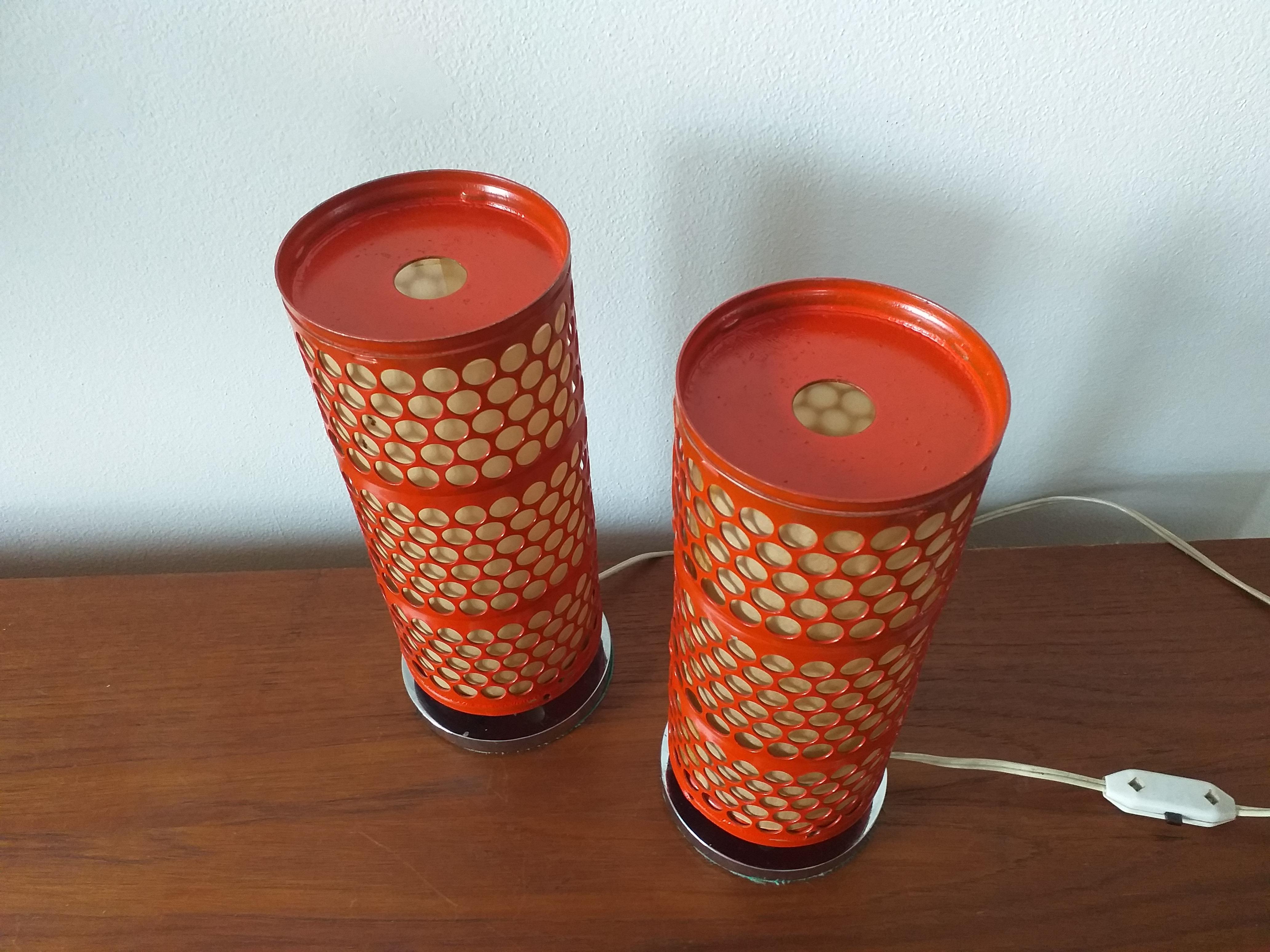 Czech Pair of Midcentury Table Lamps Napako, 1960s For Sale