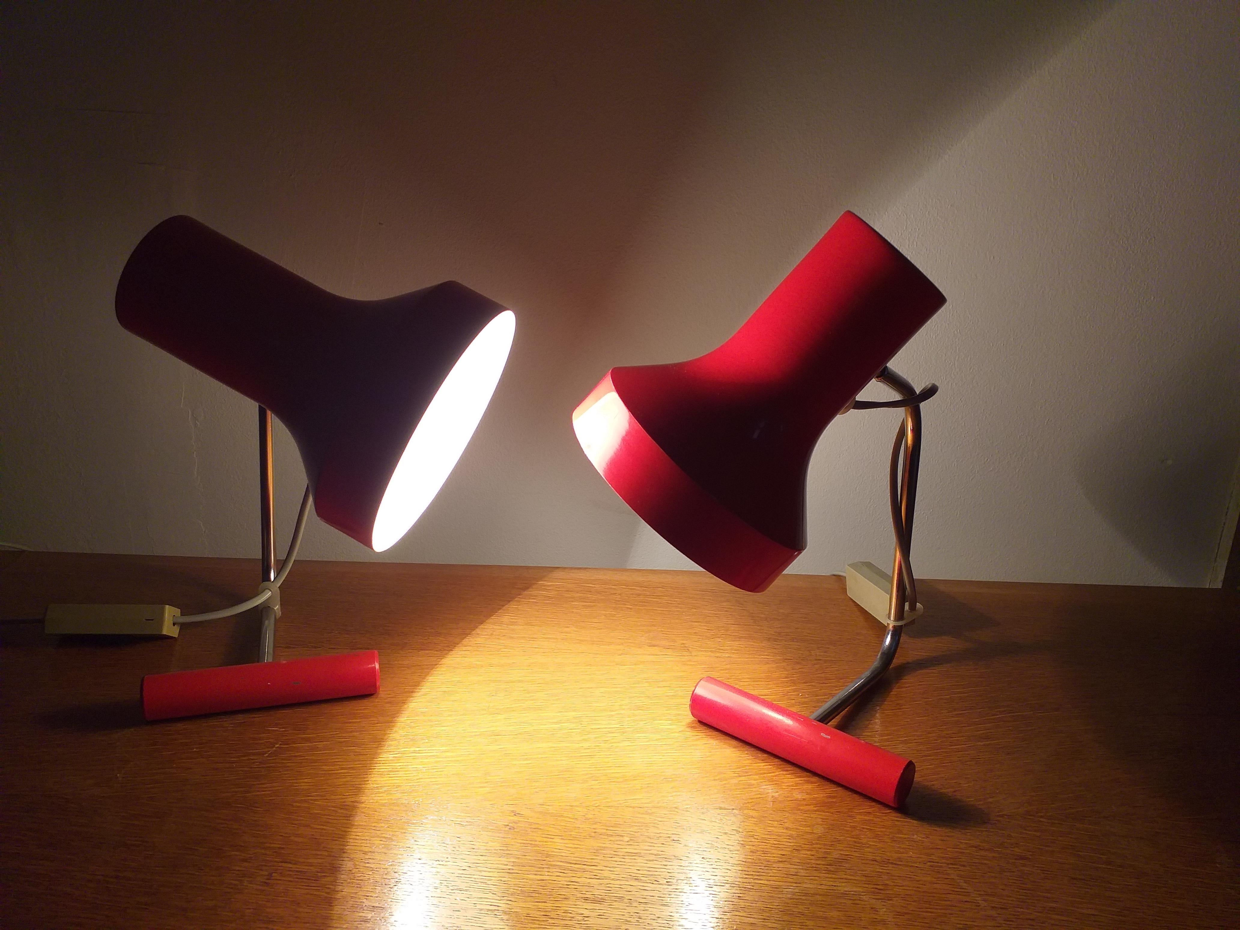 Pair of Mid Century Table Lamps Napako, Josef Hurka, 1970s For Sale 3