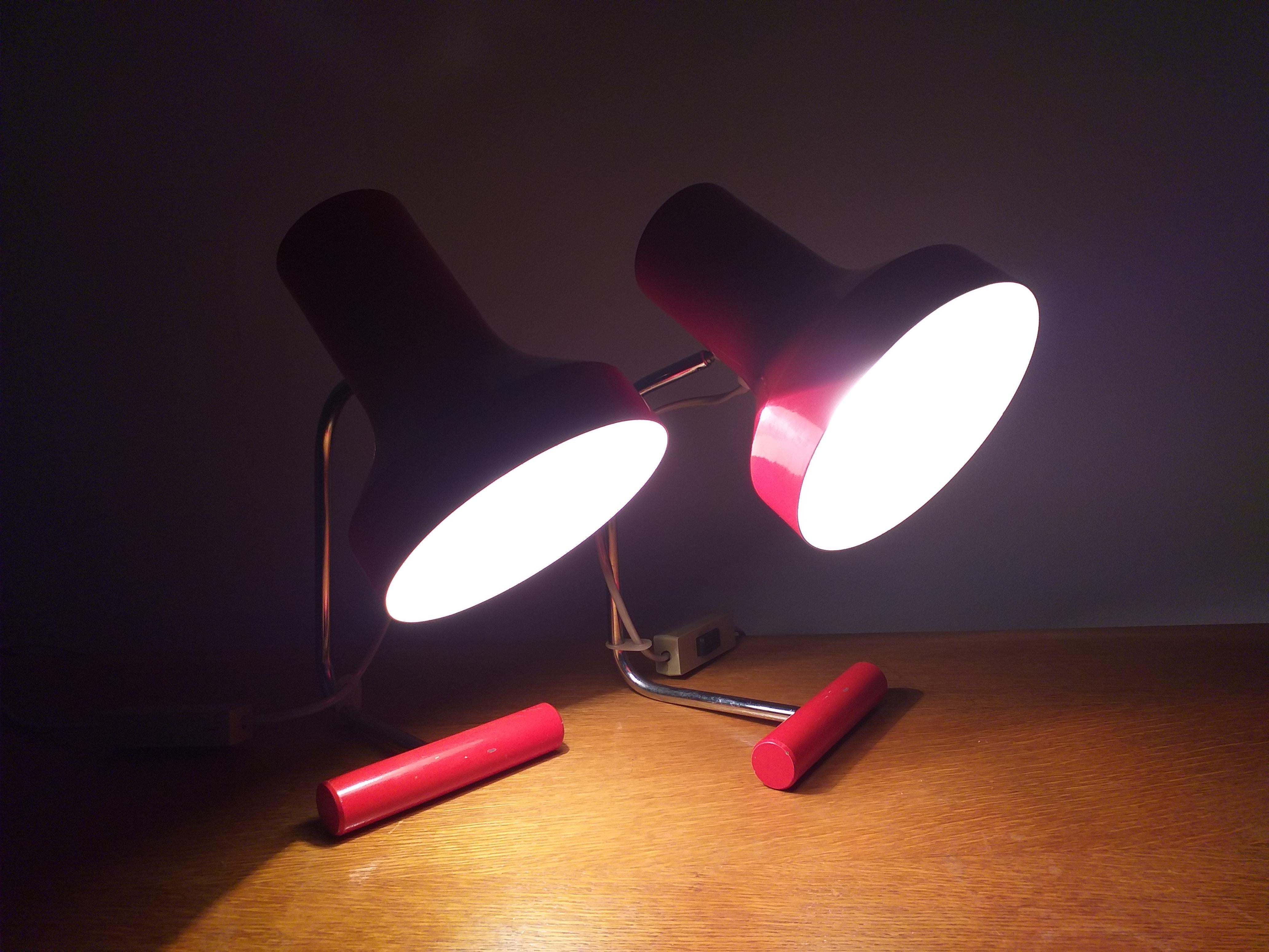 Pair of Mid Century Table Lamps Napako, Josef Hurka, 1970s For Sale 4