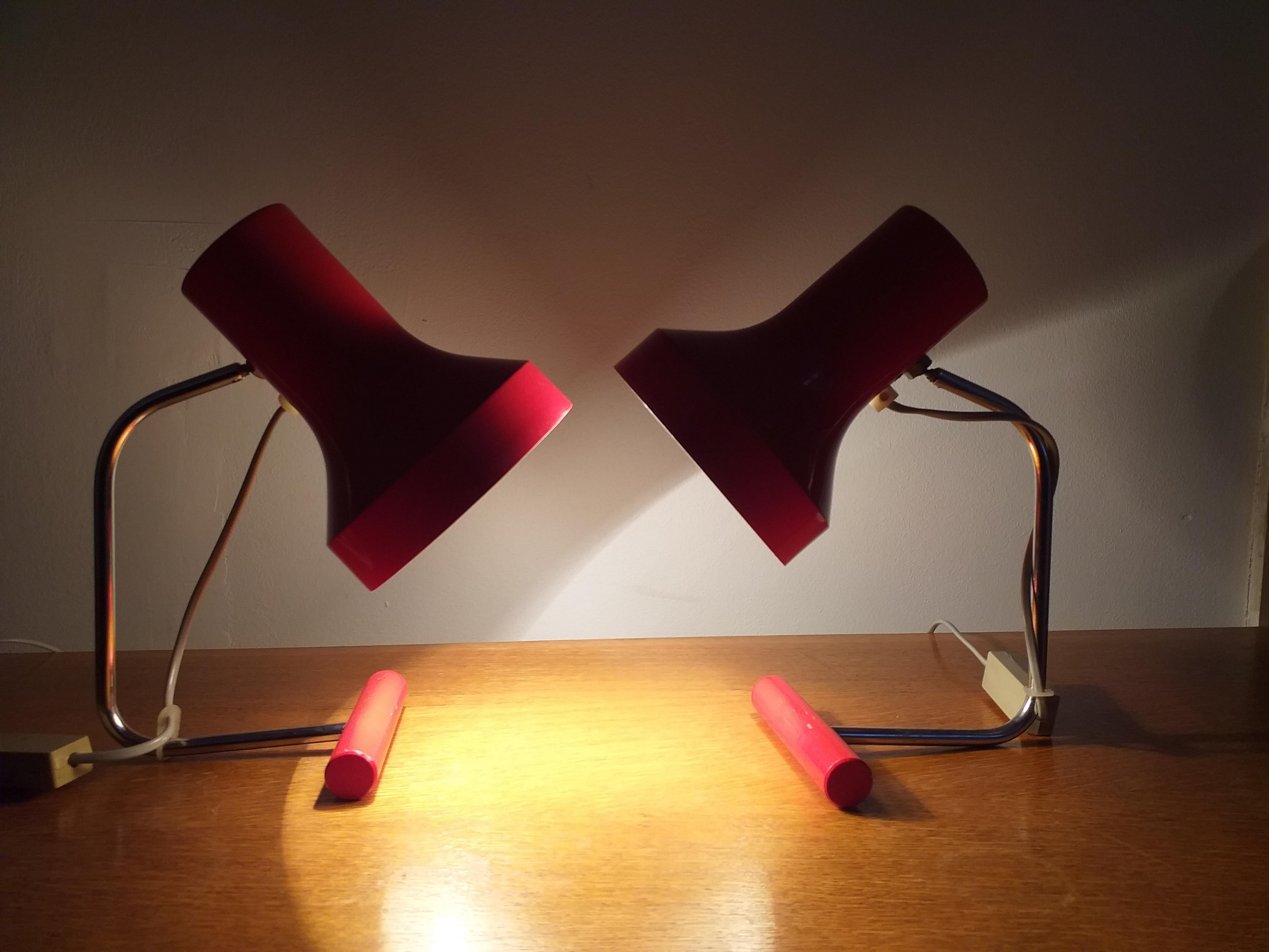 Pair of Mid Century Table Lamps Napako, Josef Hurka, 1970s For Sale 5