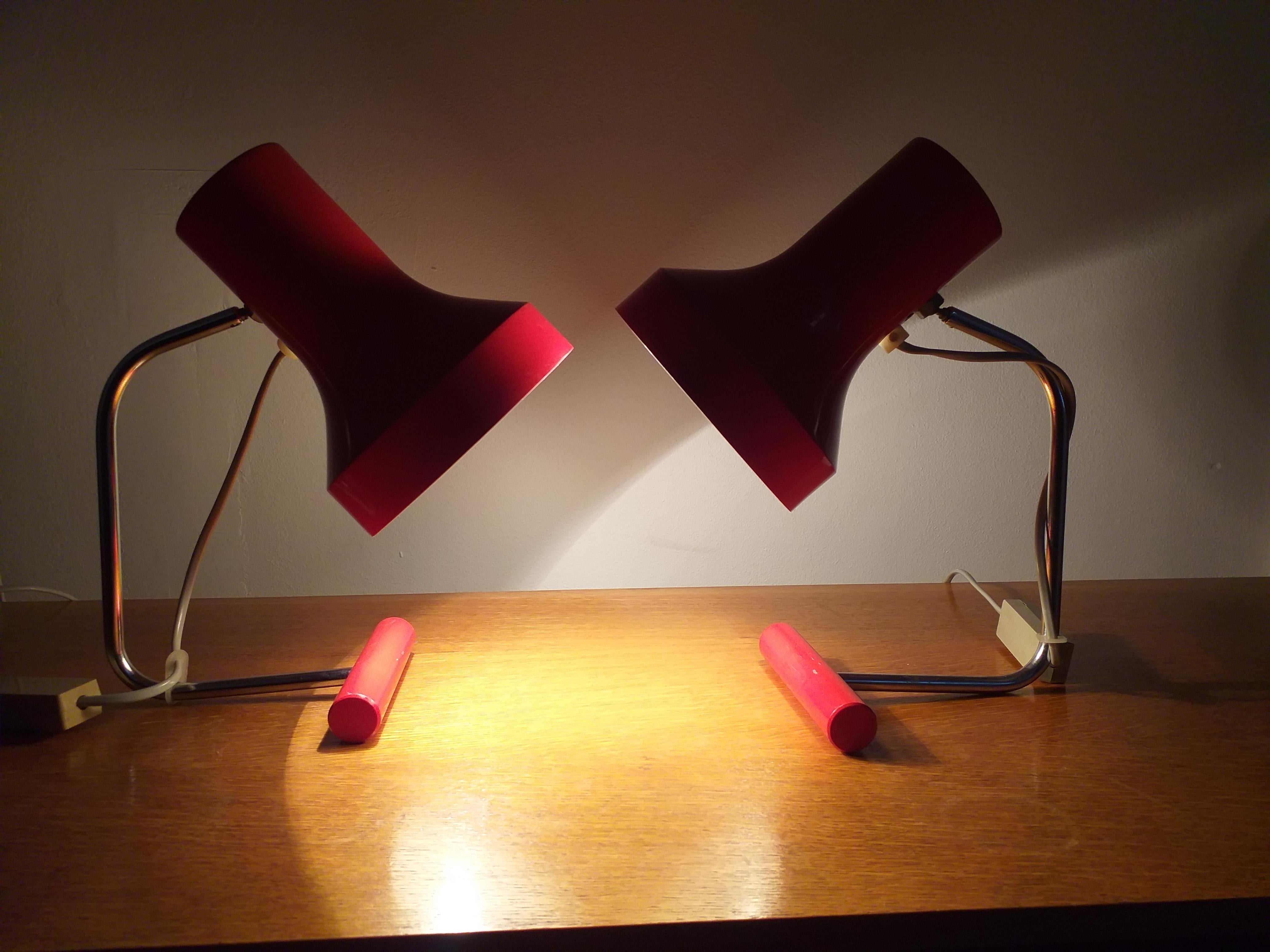 Pair of Mid Century Table Lamps Napako, Josef Hurka, 1970s For Sale 6