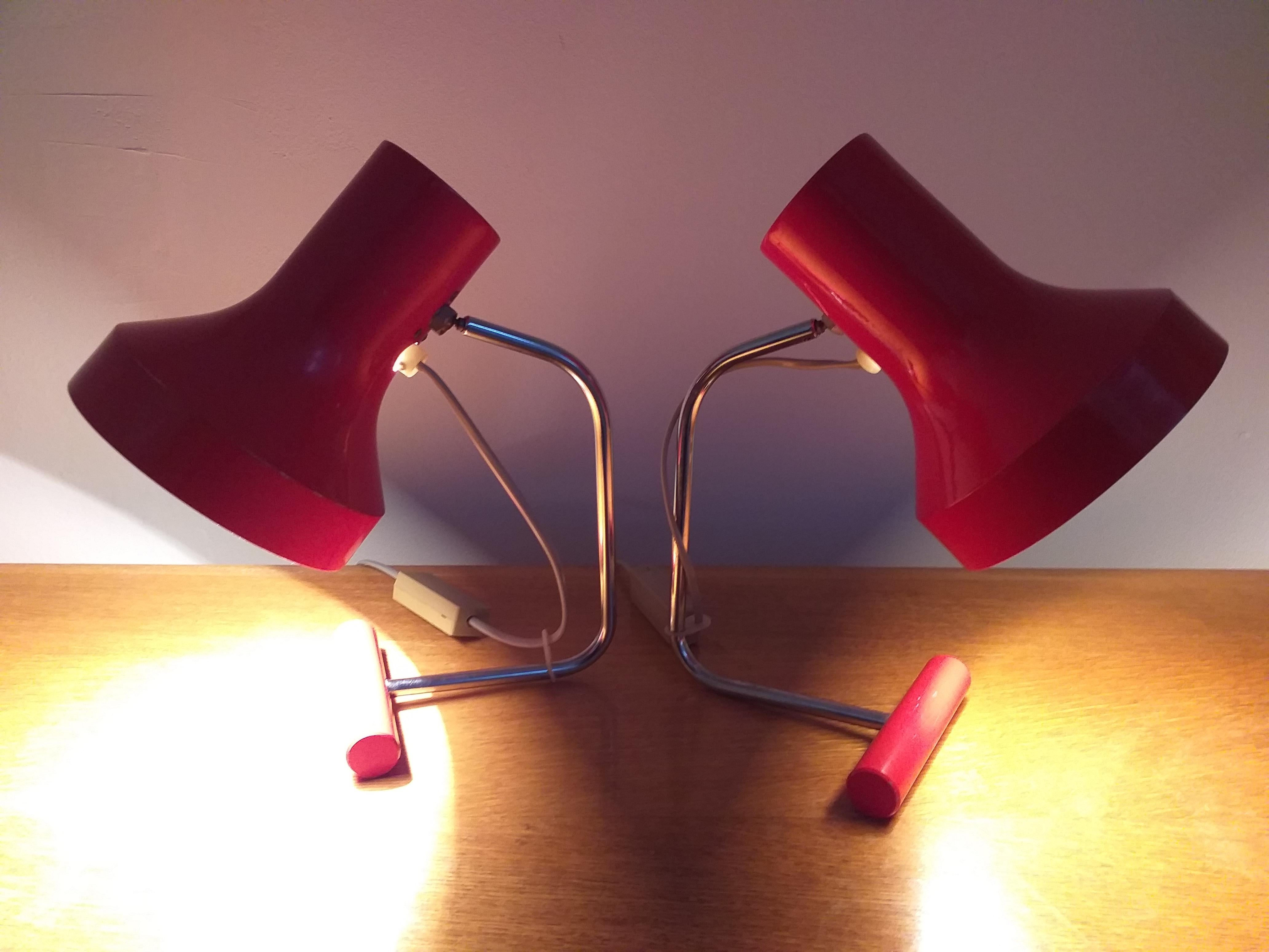 Pair of Mid Century Table Lamps Napako, Josef Hurka, 1970s For Sale 7