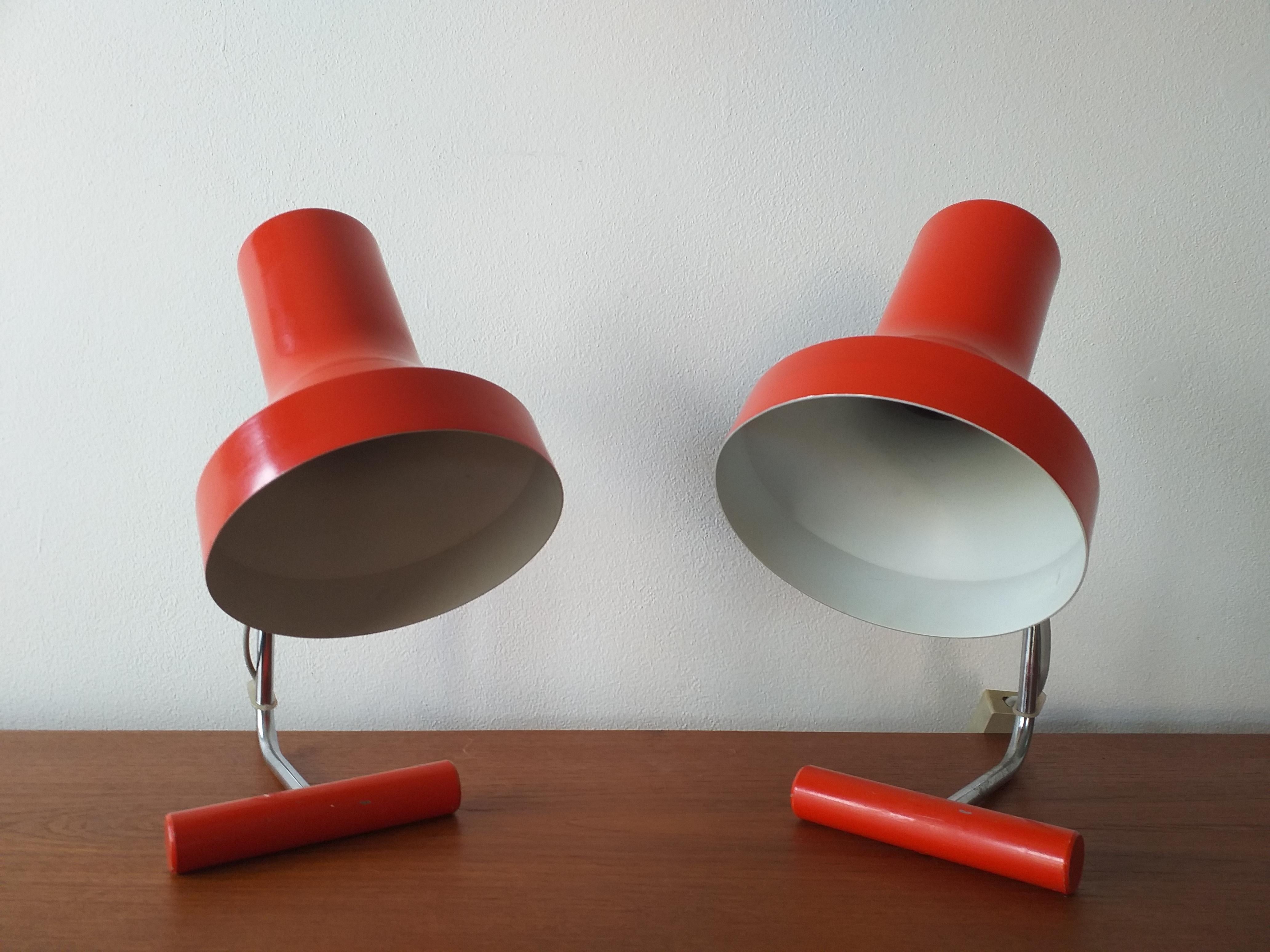 Mid-Century Modern Pair of Mid Century Table Lamps Napako, Josef Hurka, 1970s For Sale