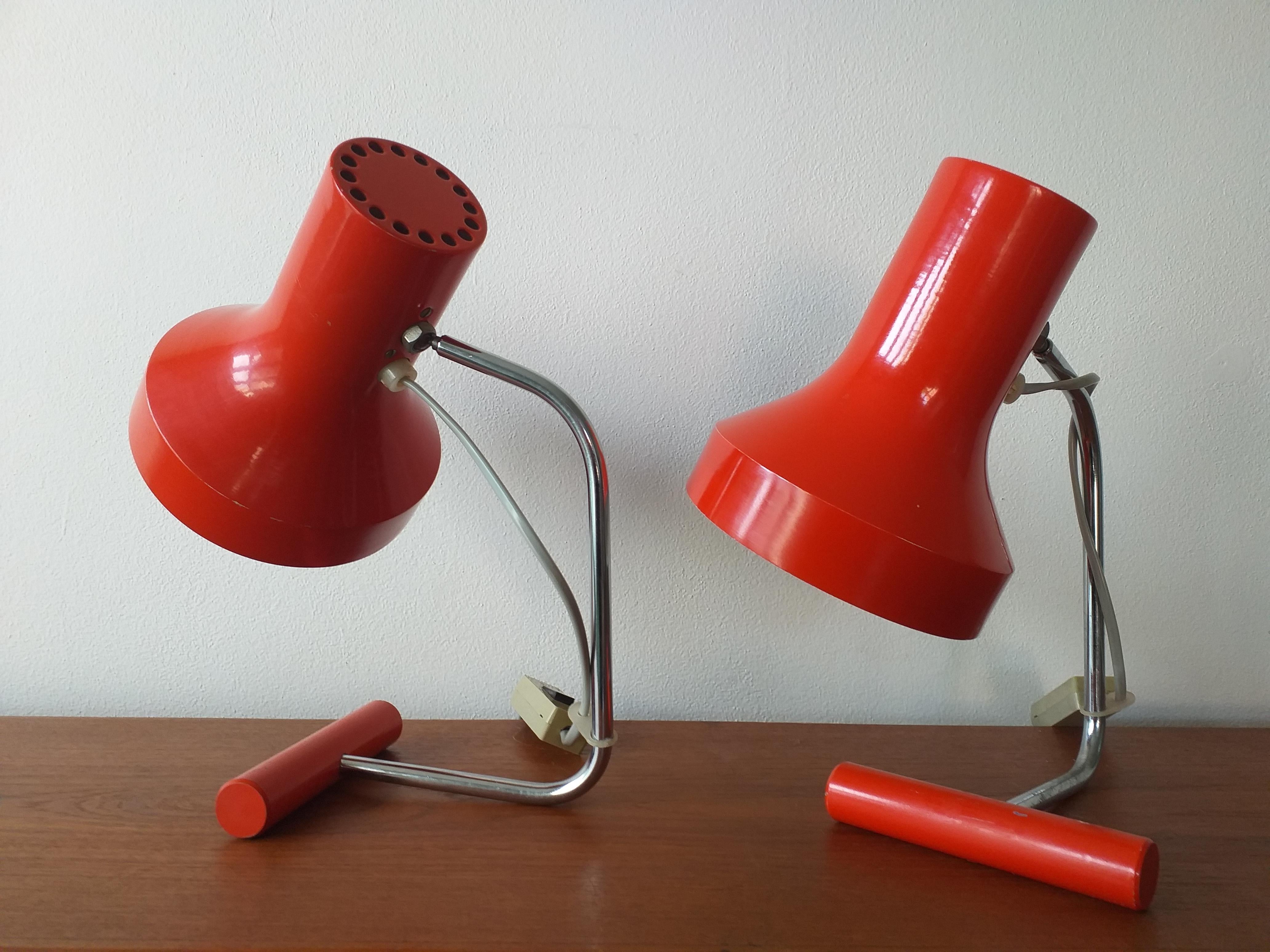 Pair of Mid Century Table Lamps Napako, Josef Hurka, 1970s In Good Condition For Sale In Praha, CZ