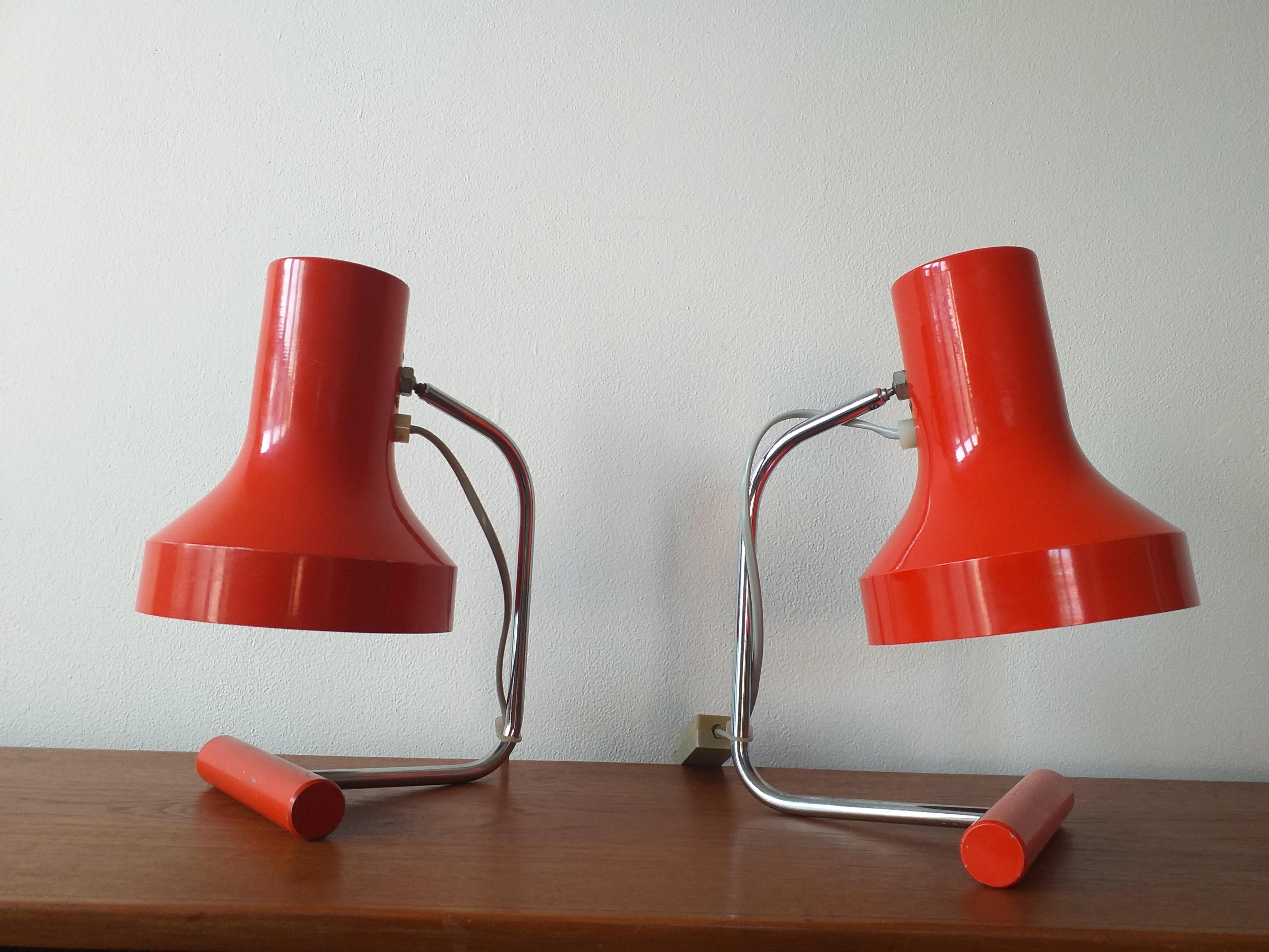 Pair of Mid Century Table Lamps Napako, Josef Hurka, 1970s For Sale 1