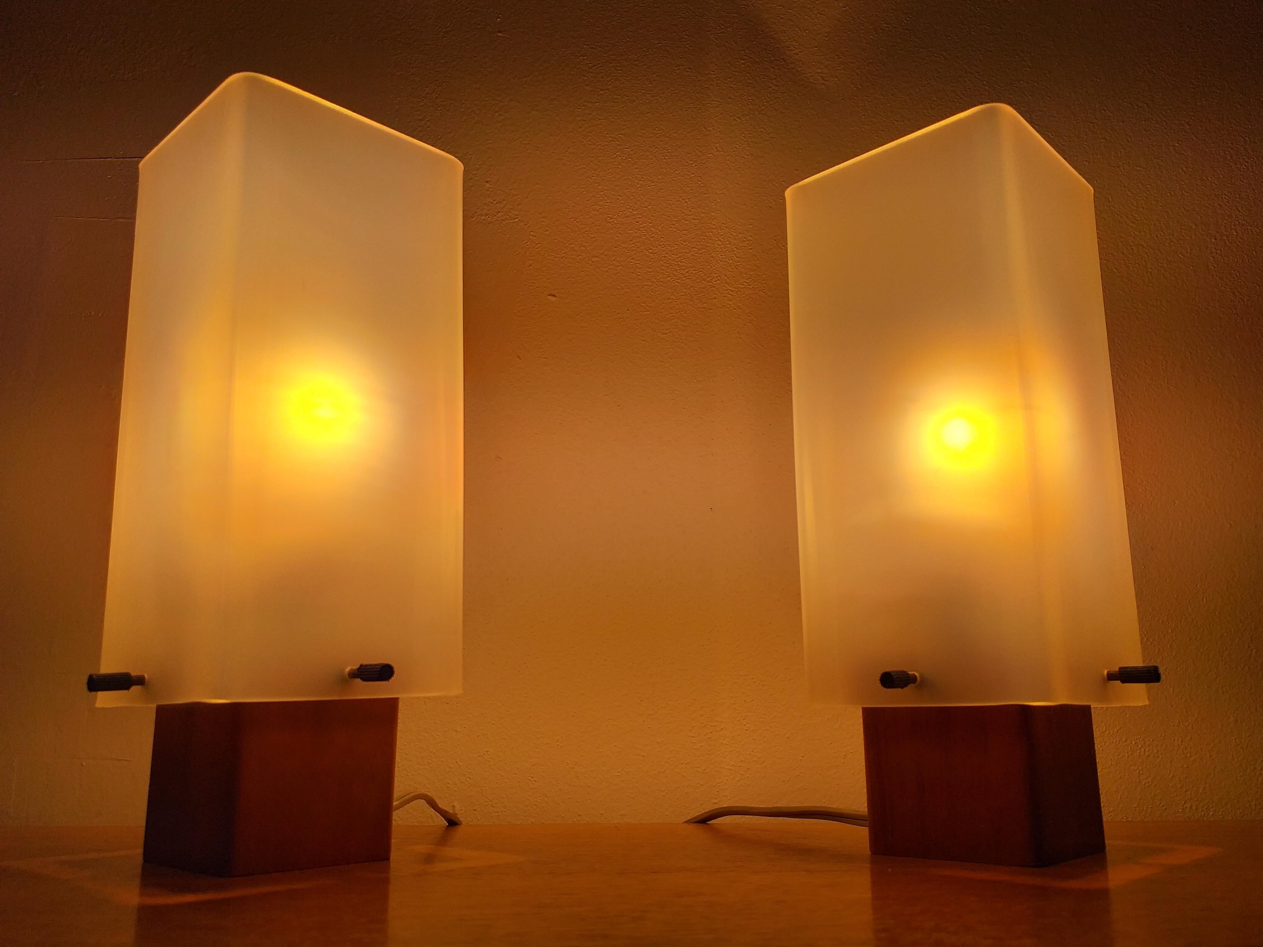 Pair of Midcentury Table Lamps Pokrok Zilina, 1960s 4