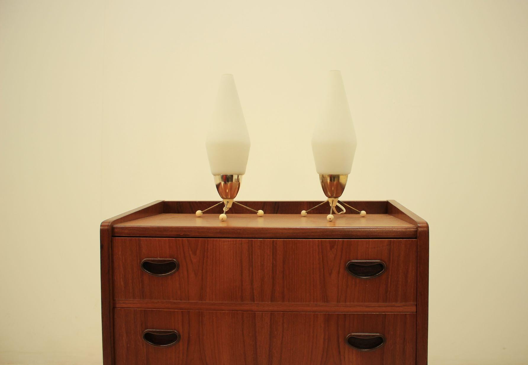 Mid-Century Modern Pair of Mid Century Table Lamps, Rocket, Kamenicky Senov, Stanislav Kučera, 1970