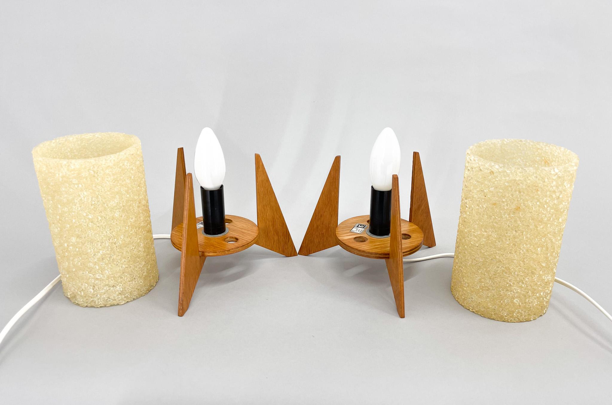 20th Century Pair of Mid-century Table Lamps, Rockets, Pokrok Zilina, 1970's For Sale