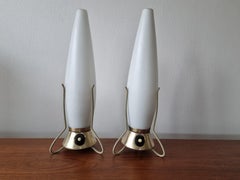Pair of Mid Century Table Lamps Zukov, Rockets, 1960s