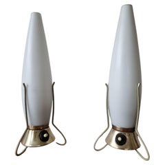 Pair of Mid Century Table Lamps Zukov, Rockets, 1960s