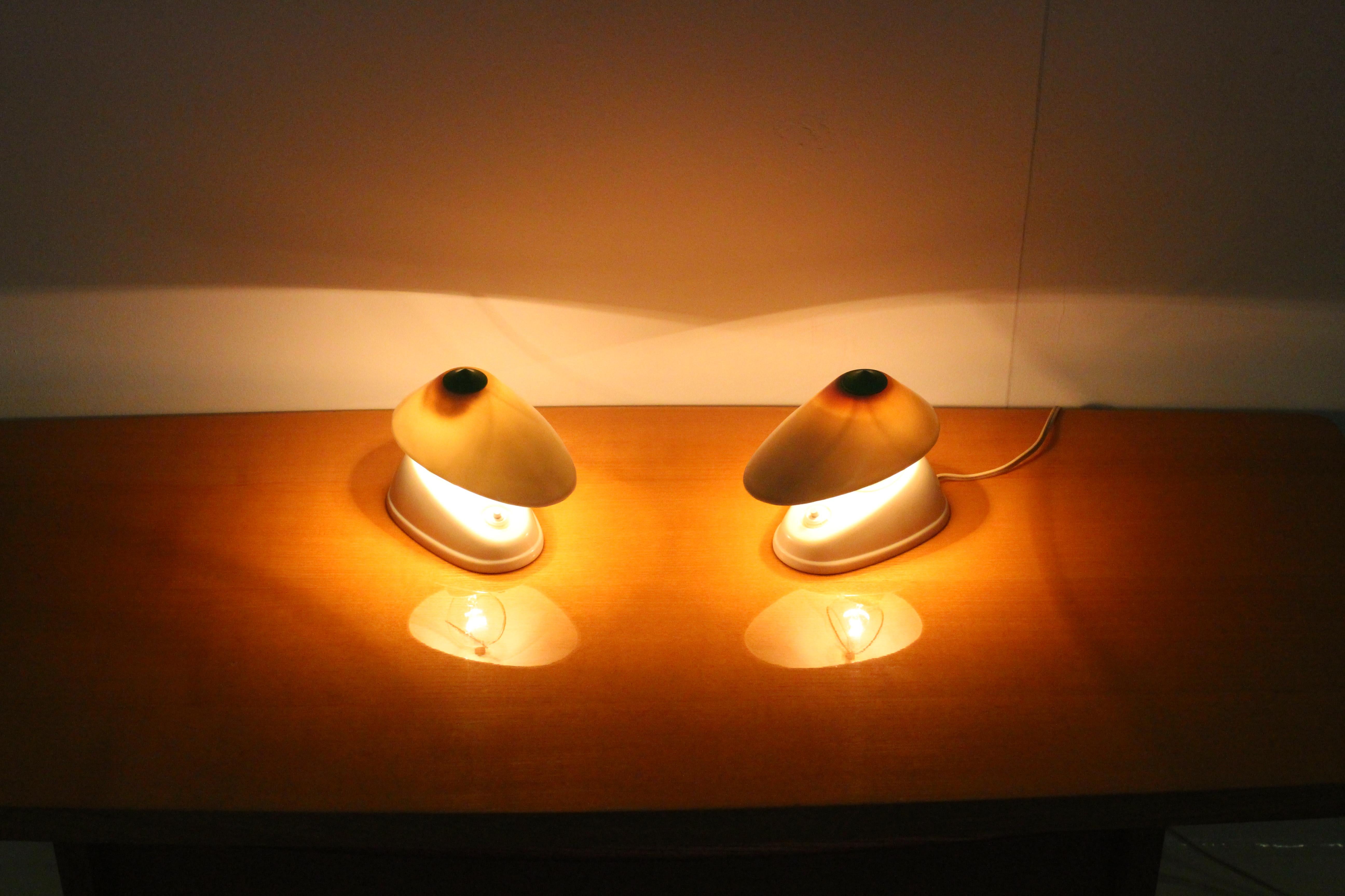 Czech Pair of Midcentury Table or Wall Lamps, 1960s For Sale