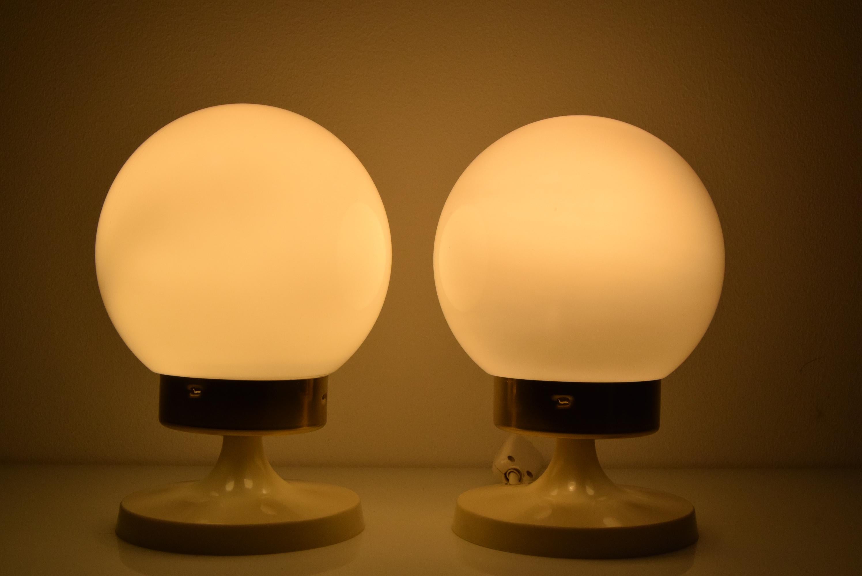 Mid-Century Modern Pair of mid-century Table or Wall Lamps by Instala Děčín, 1970's.  For Sale