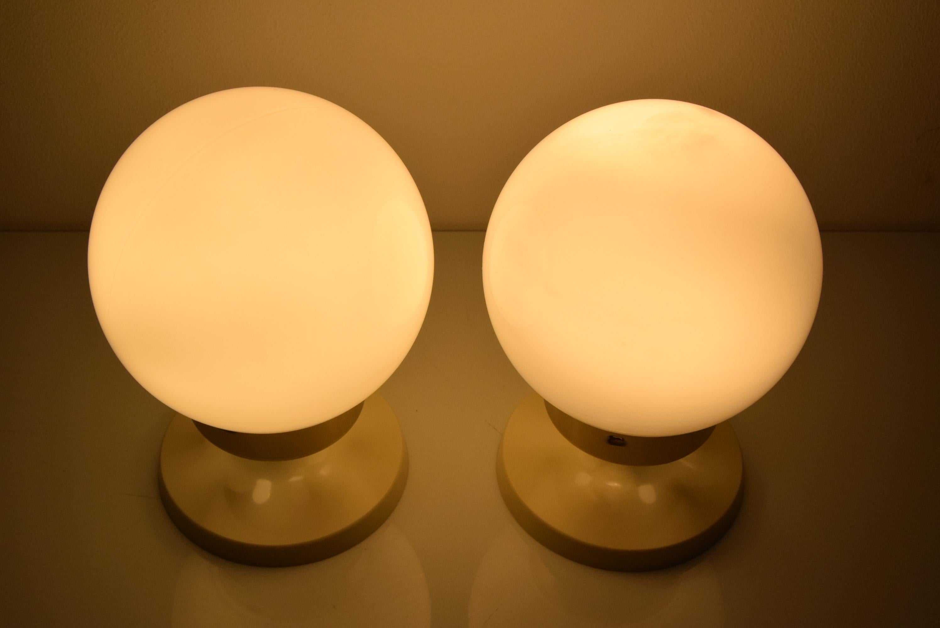 Czech Pair of mid-century Table or Wall Lamps by Instala Děčín, 1970's.  For Sale