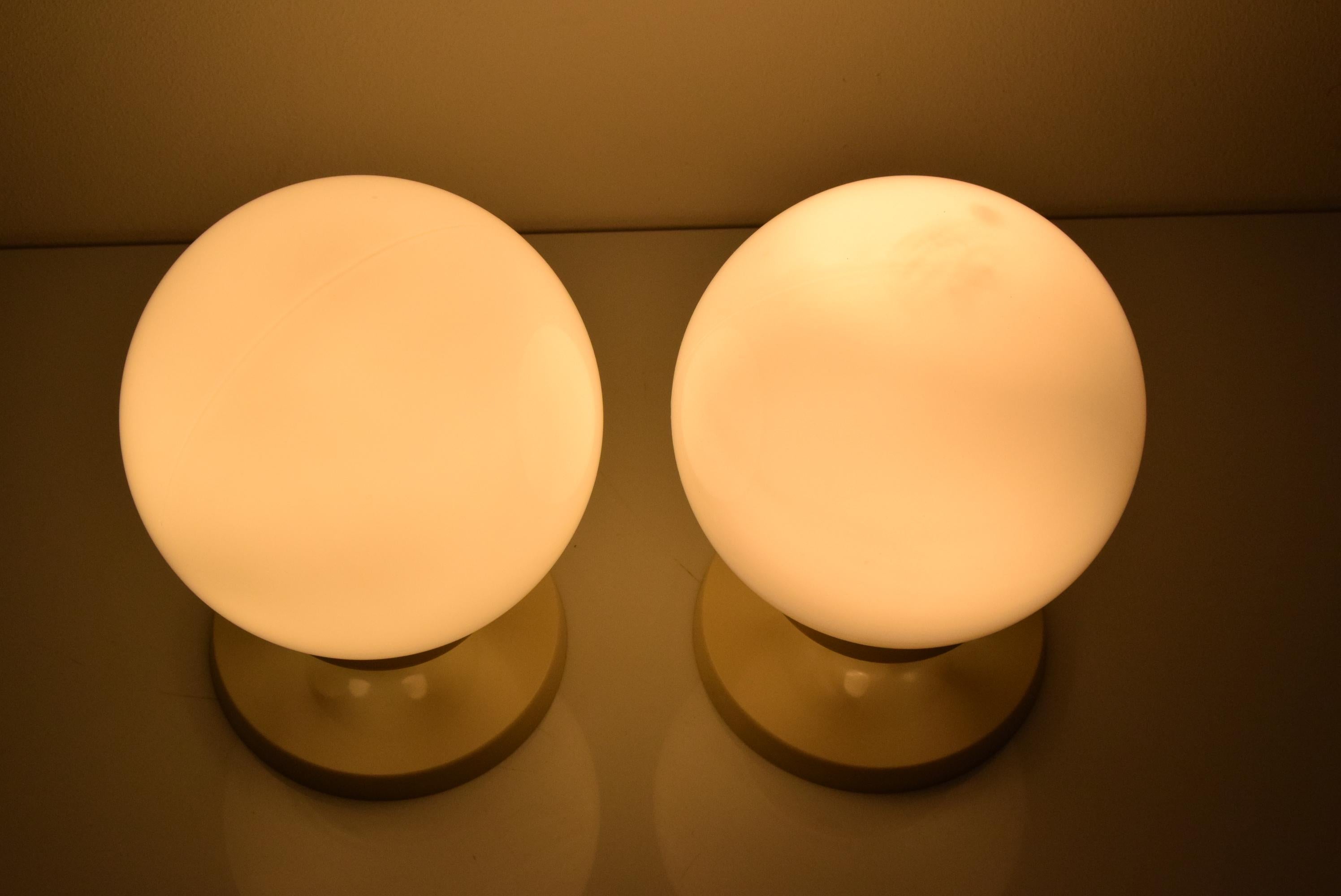 Pair of mid-century Table or Wall Lamps by Instala Děčín, 1970's.  In Good Condition For Sale In Praha, CZ