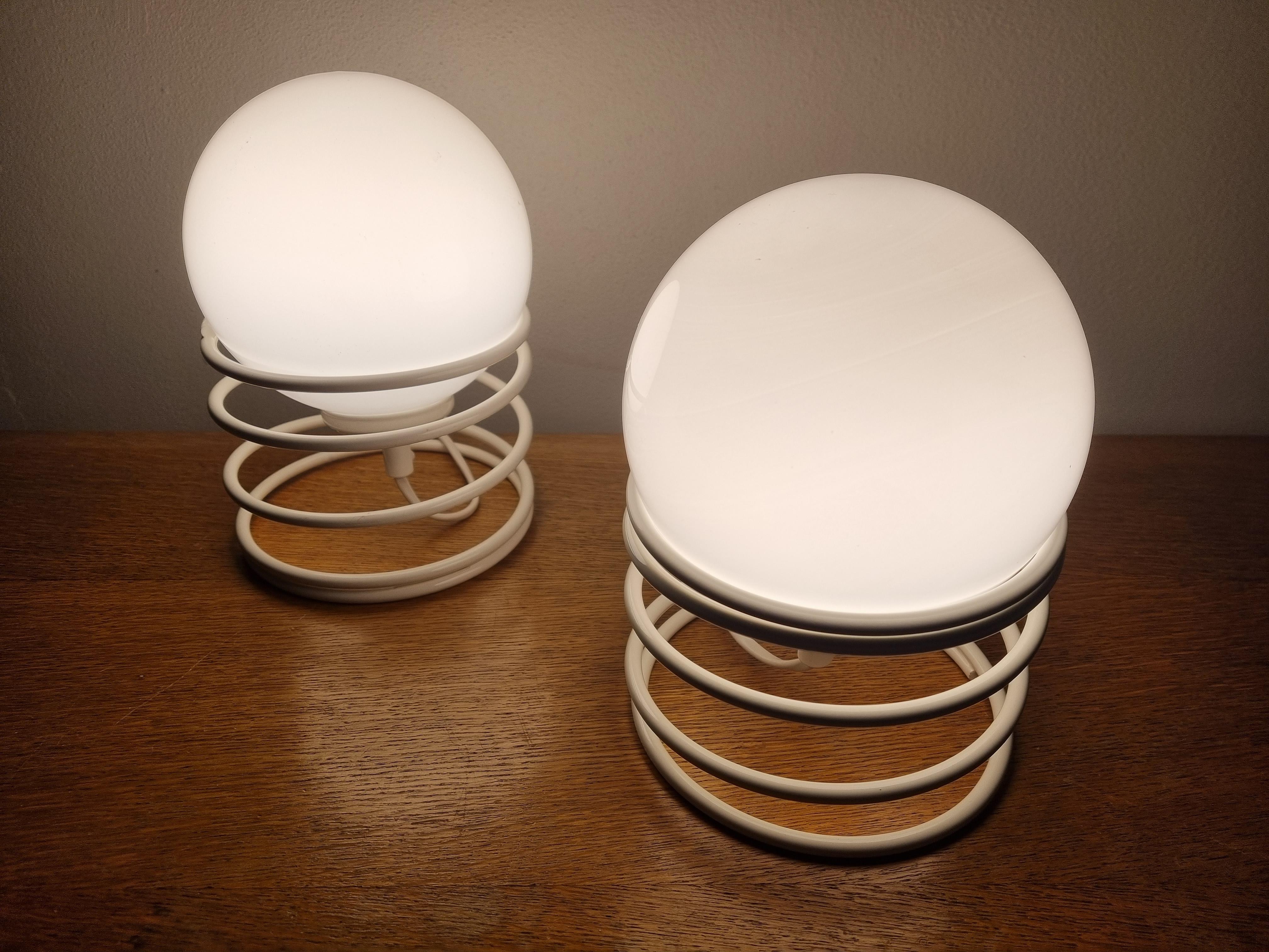 Pair of Mid Century Table Spiral Lamps Woja, 1970s For Sale 3
