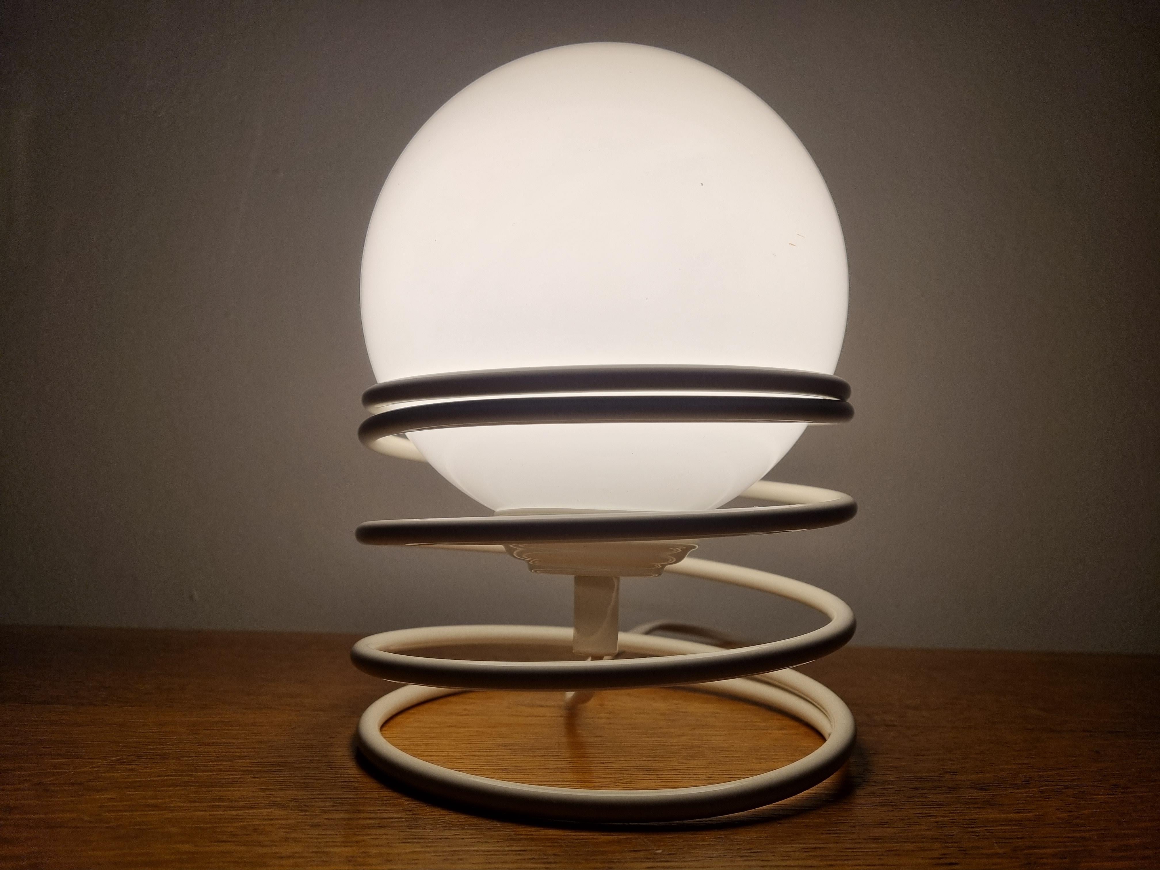 Pair of Mid Century Table Spiral Lamps Woja, 1970s In Good Condition For Sale In Praha, CZ