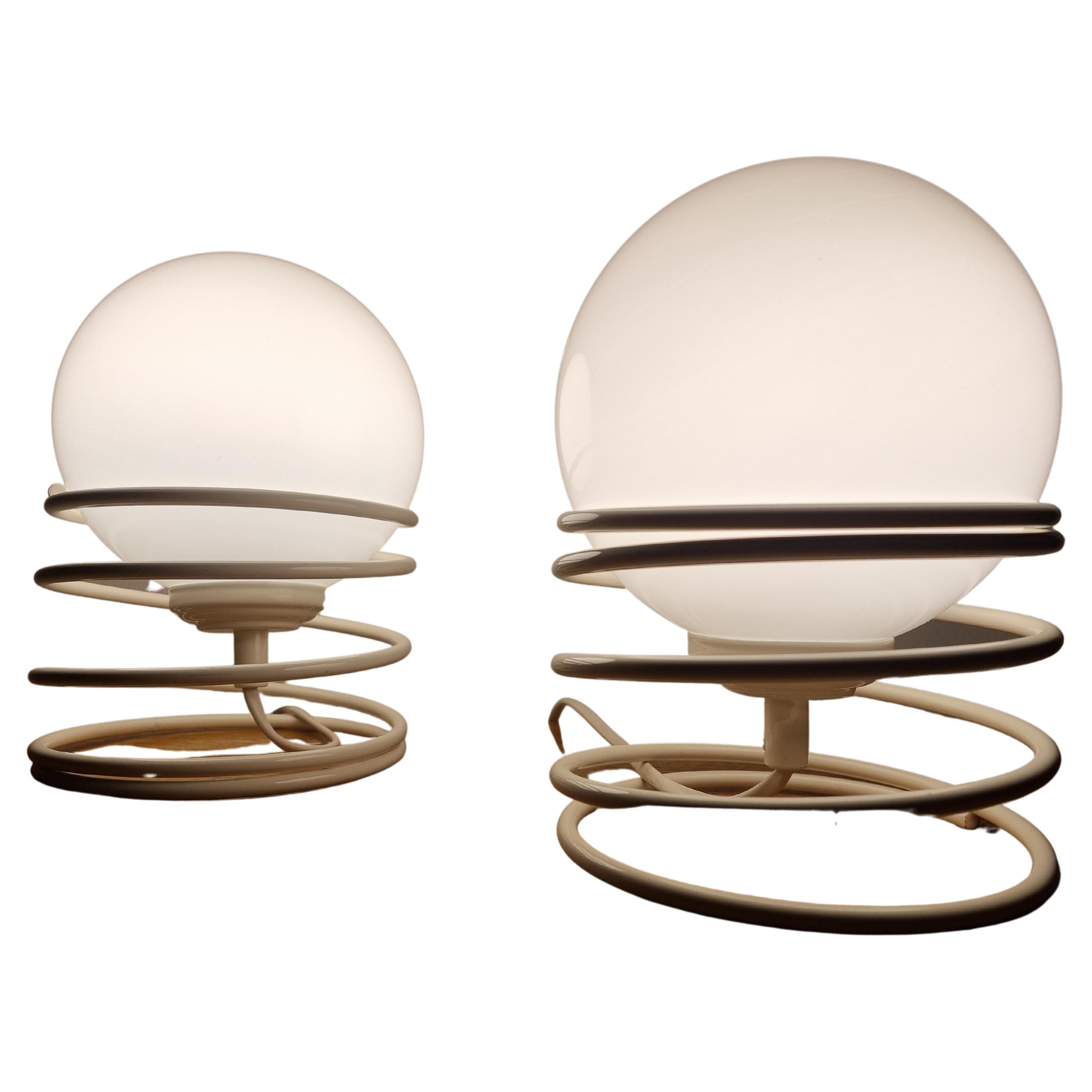 Paar Tischspiralenlampen aus der Mitte des Jahrhunderts Woja, 1970er Jahre