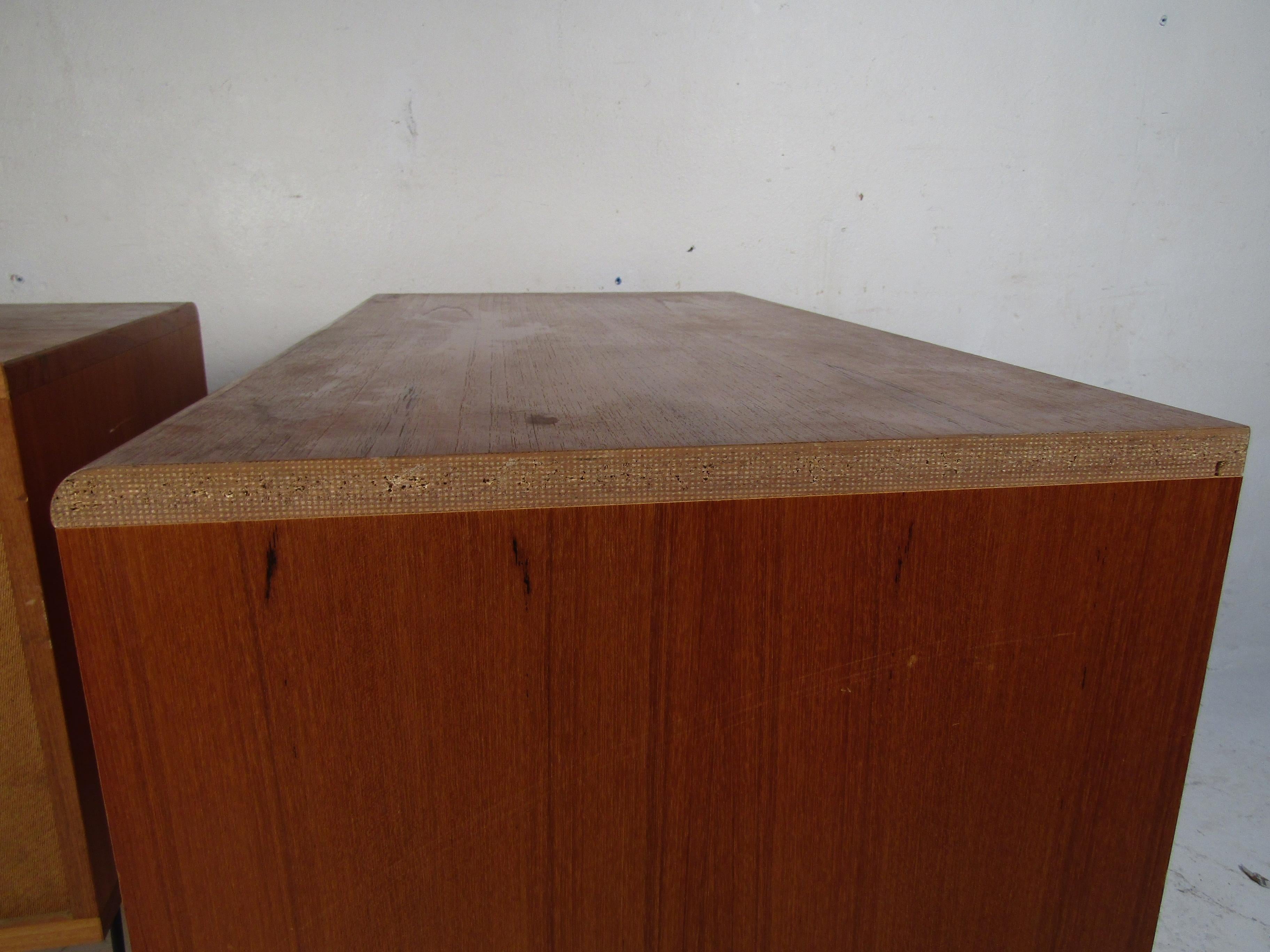 Pair of Midcentury Teak Cabinets with Hairpin Legs For Sale 8