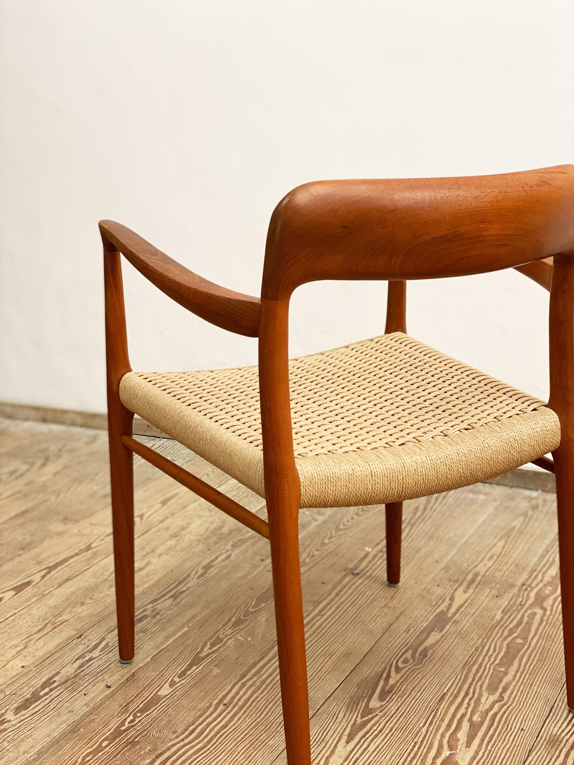 Mid-20th Century Pair of Mid-Century Teak Dining Chairs #56 by Niels O. Møller for J. L. Moller For Sale