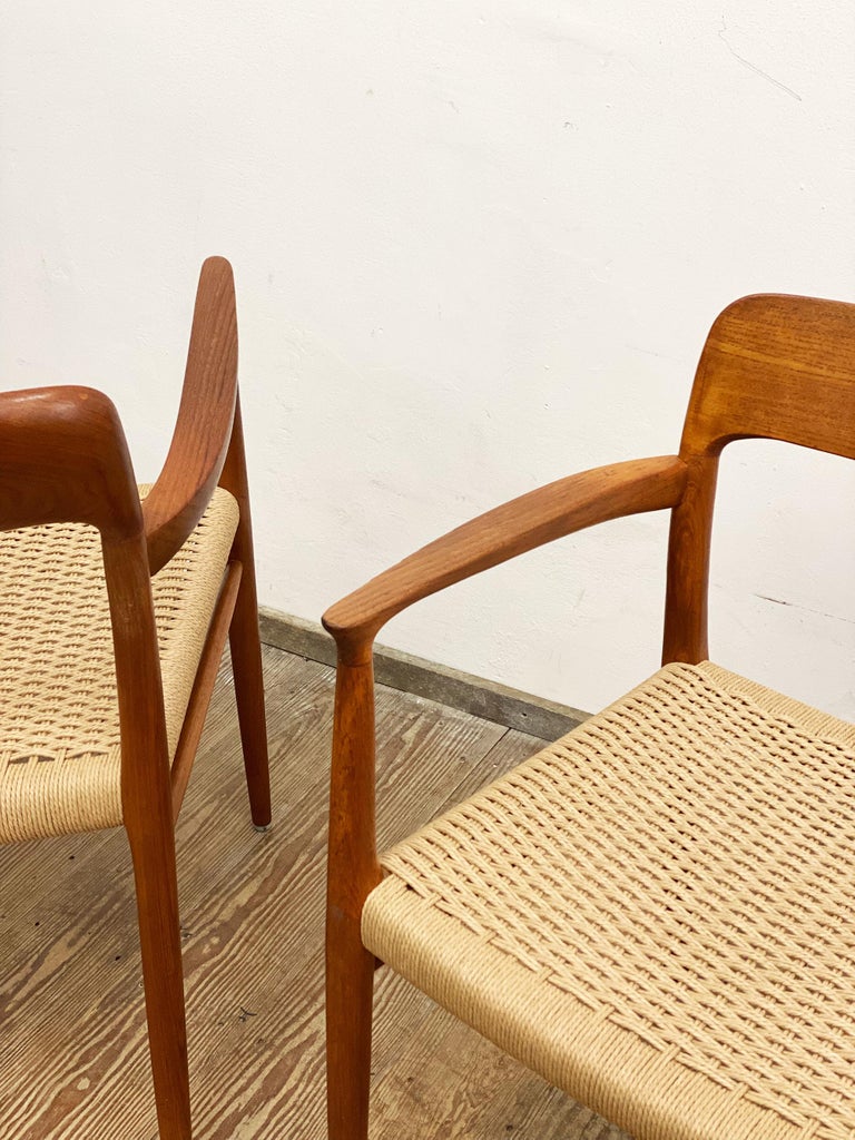 Pair of Mid-Century Teak Dining Chairs #56 by Niels O. Møller for J. L. Moller 3