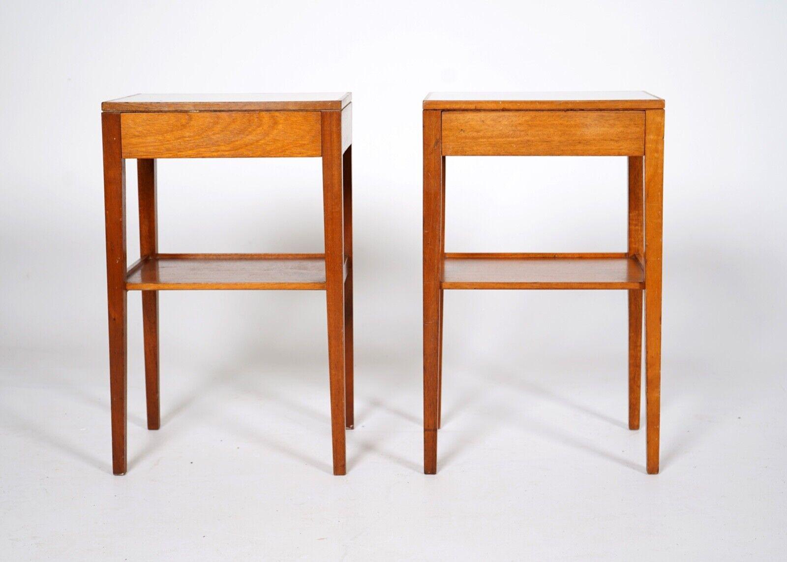 British Pair of Midcentury Teak Remploy Bedside Tables
