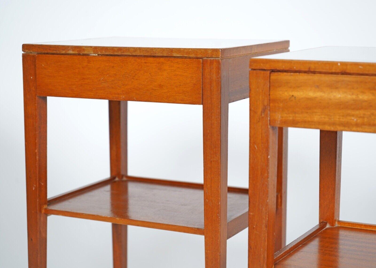Pair of Midcentury Teak Remploy Bedside Tables 2