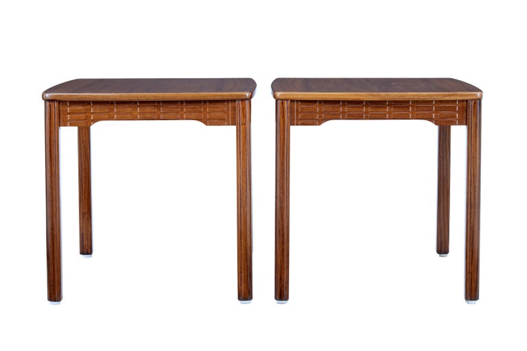 Pair of Mid Century Teak Side Tables For Sale at 1stDibs