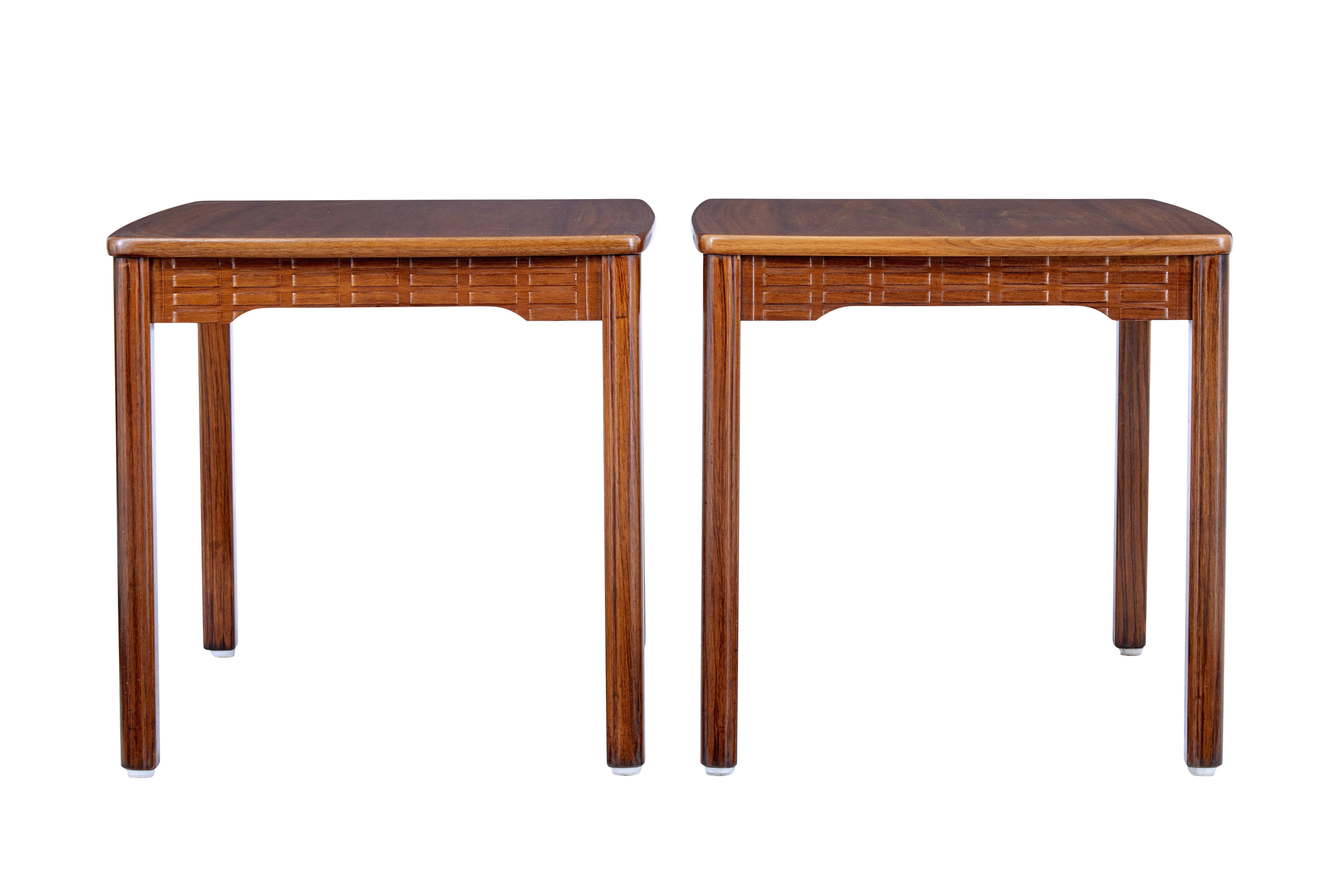 Mid-Century Modern Pair of mid century teak side tables For Sale