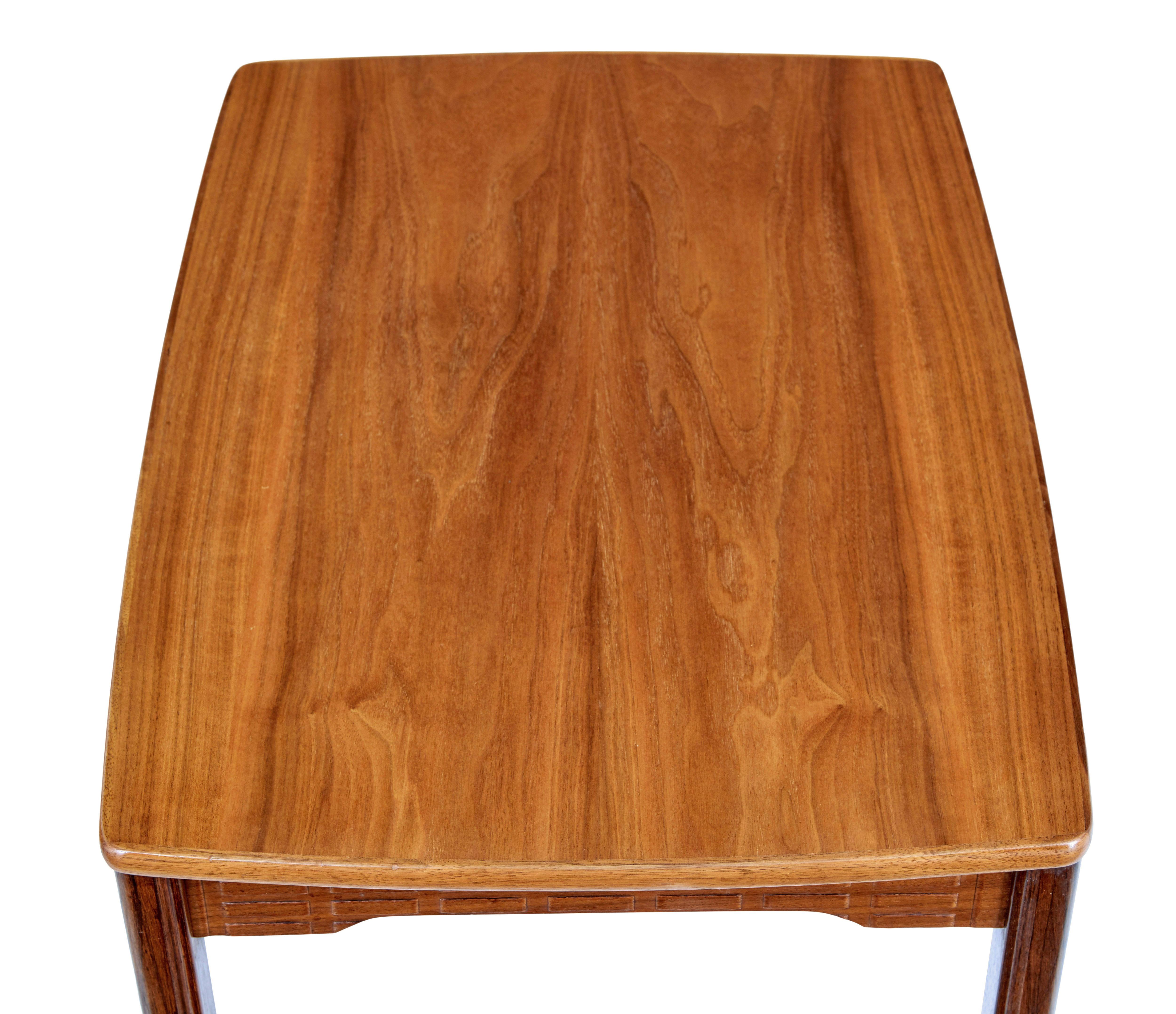 Hand-Crafted Pair of mid century teak side tables For Sale