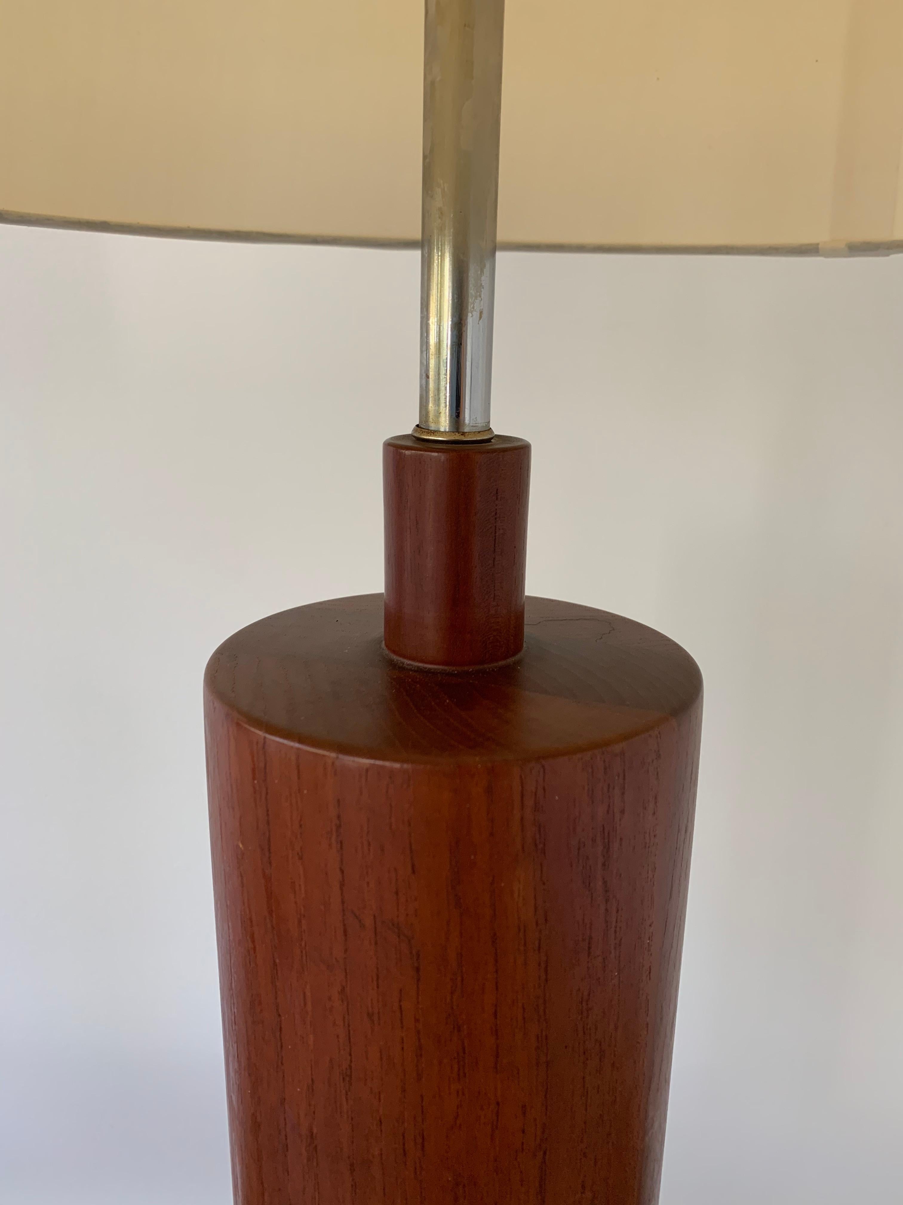 Mid-Century Modern Pair of Midcentury Teak Table Lamps For Sale