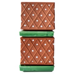 Pareja de maceteros de terracota de mediados de siglo de Wilhelm Kåge para Gustavsberg