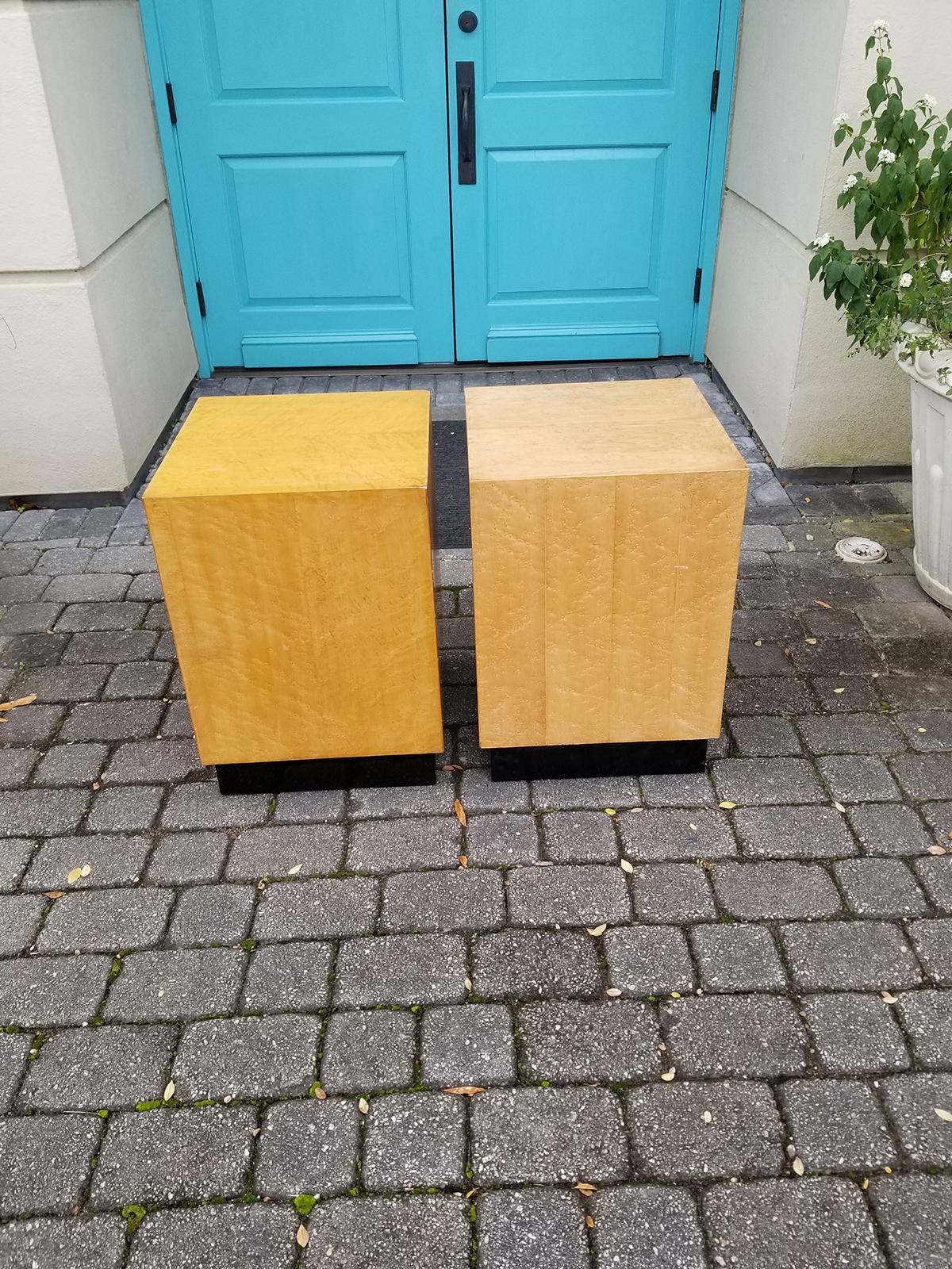 Pair of Mid Century the style of Milo Baughman cube tables.