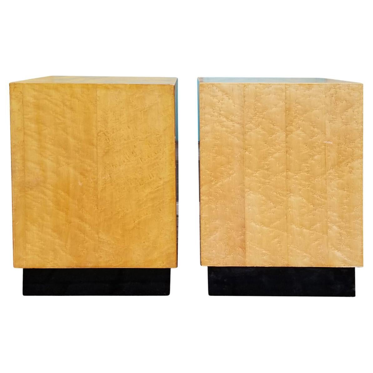 Pair of Mid Century the the Style of Milo Baughman Cube Tables For Sale