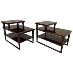 Pair of Mid Century Three Tier Side Tables Attributed to T.H. Robsjohn-Gibbings