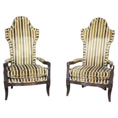 Pair of Mid-Century Throne Chairs